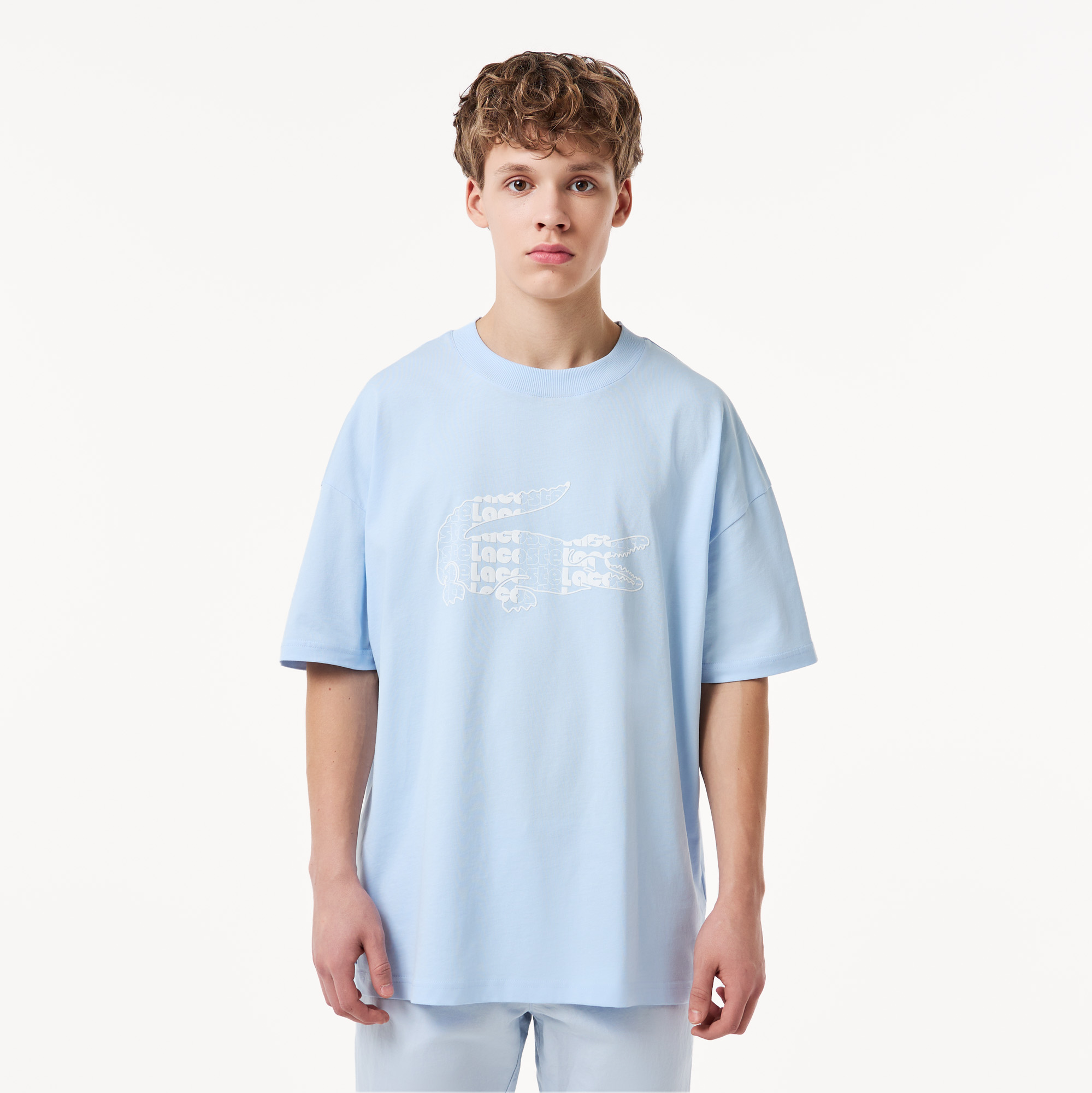 Мужская хлопковая футболка Lacoste, голубой, арт. TH0415