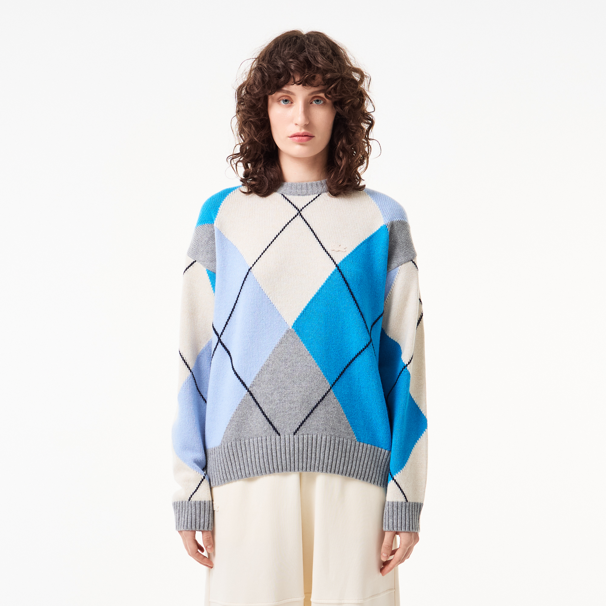 Женский свитер Lacoste Relaxed Fit, голубой, арт. AF2511