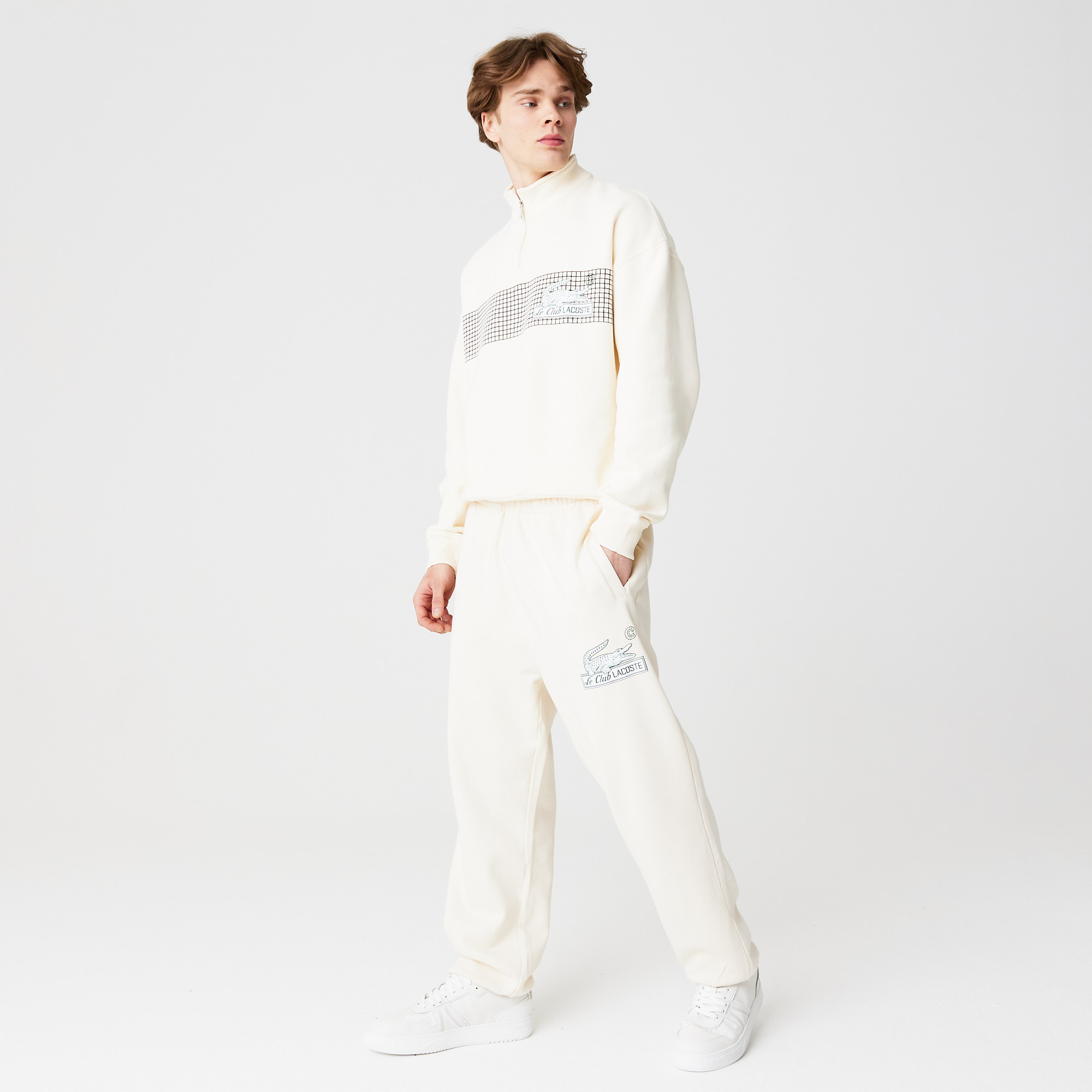 

Мужские спортивные брюки Lacoste Relaxed Fit из хлопка, Белый
