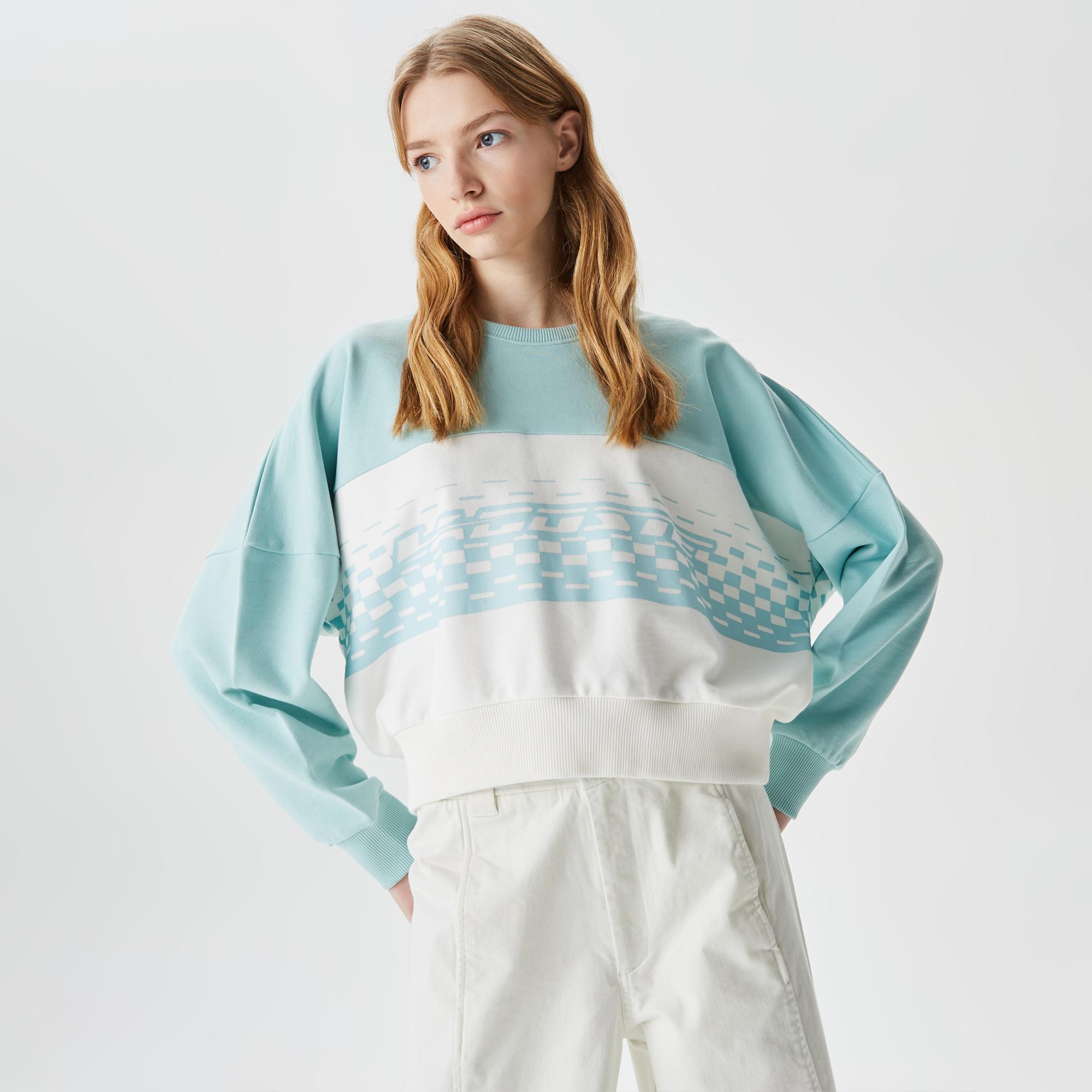 Толстовка женская Lacoste укороченная, зеленый, арт. SF0316