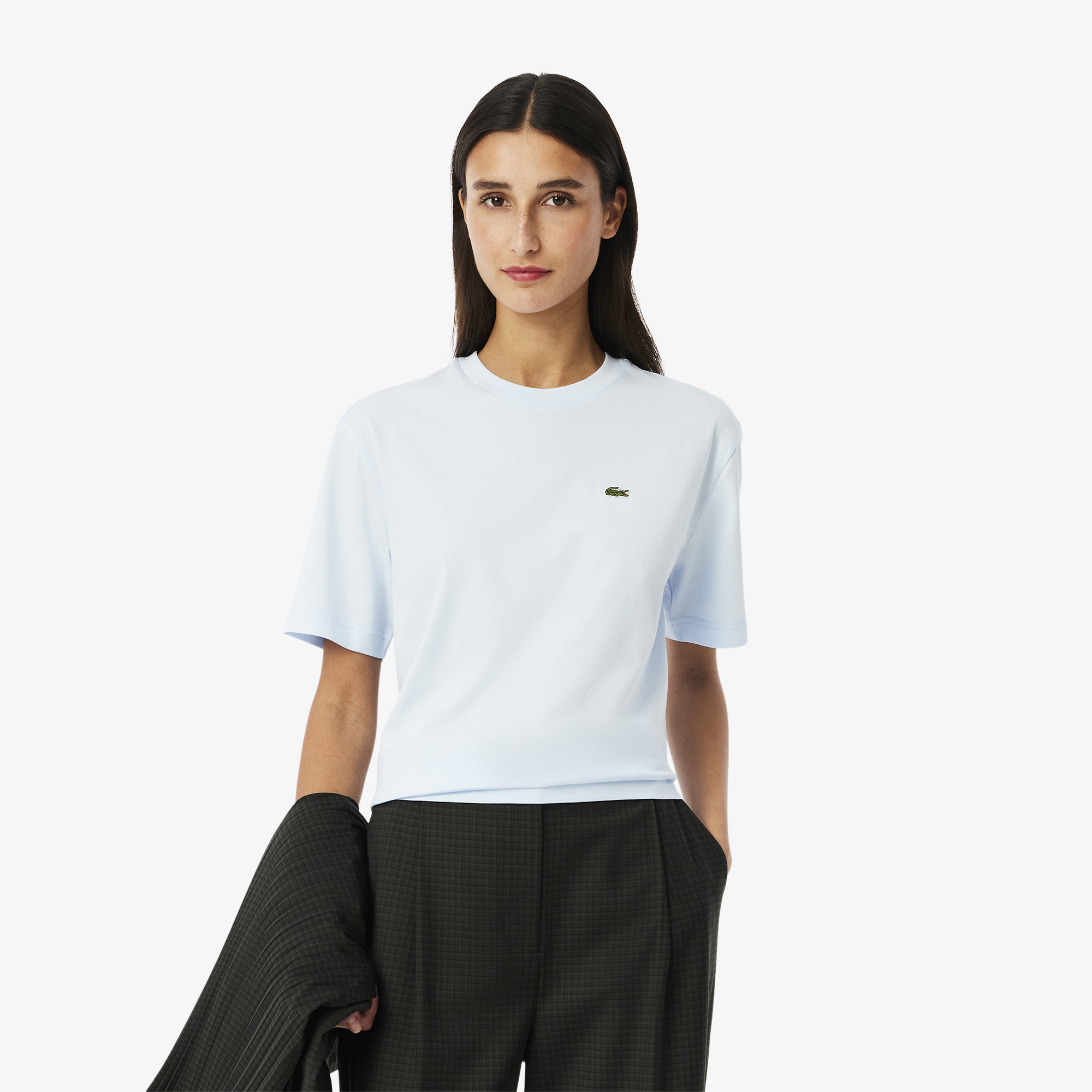 

Женская футболка Lacoste свободного кроя из мягкого хлопка, Голубой