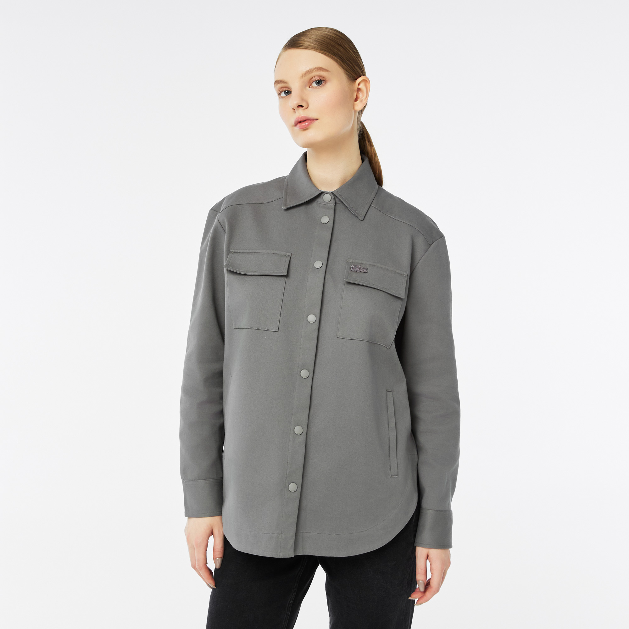 

Женская рубашка Lacoste из смеси хлопка, Серый