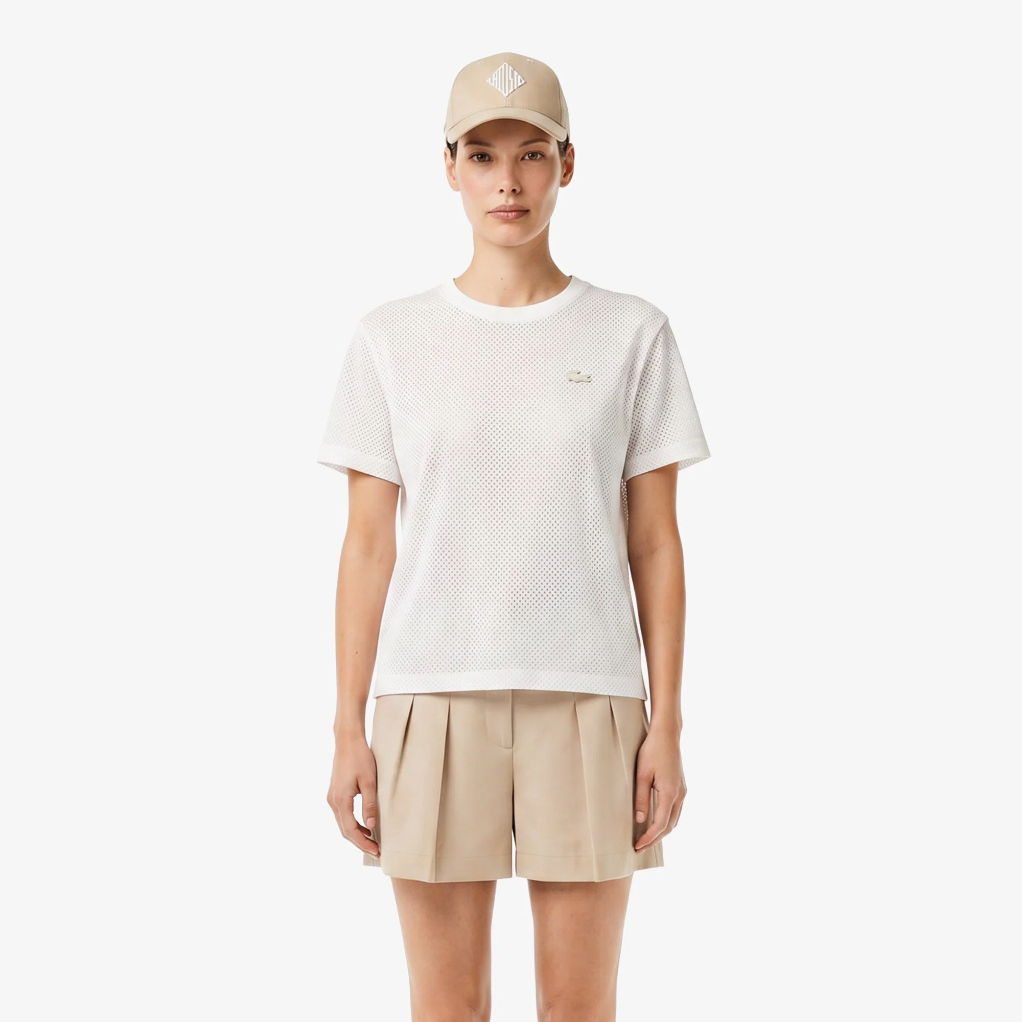 Женская хлопковая футболка Lacoste