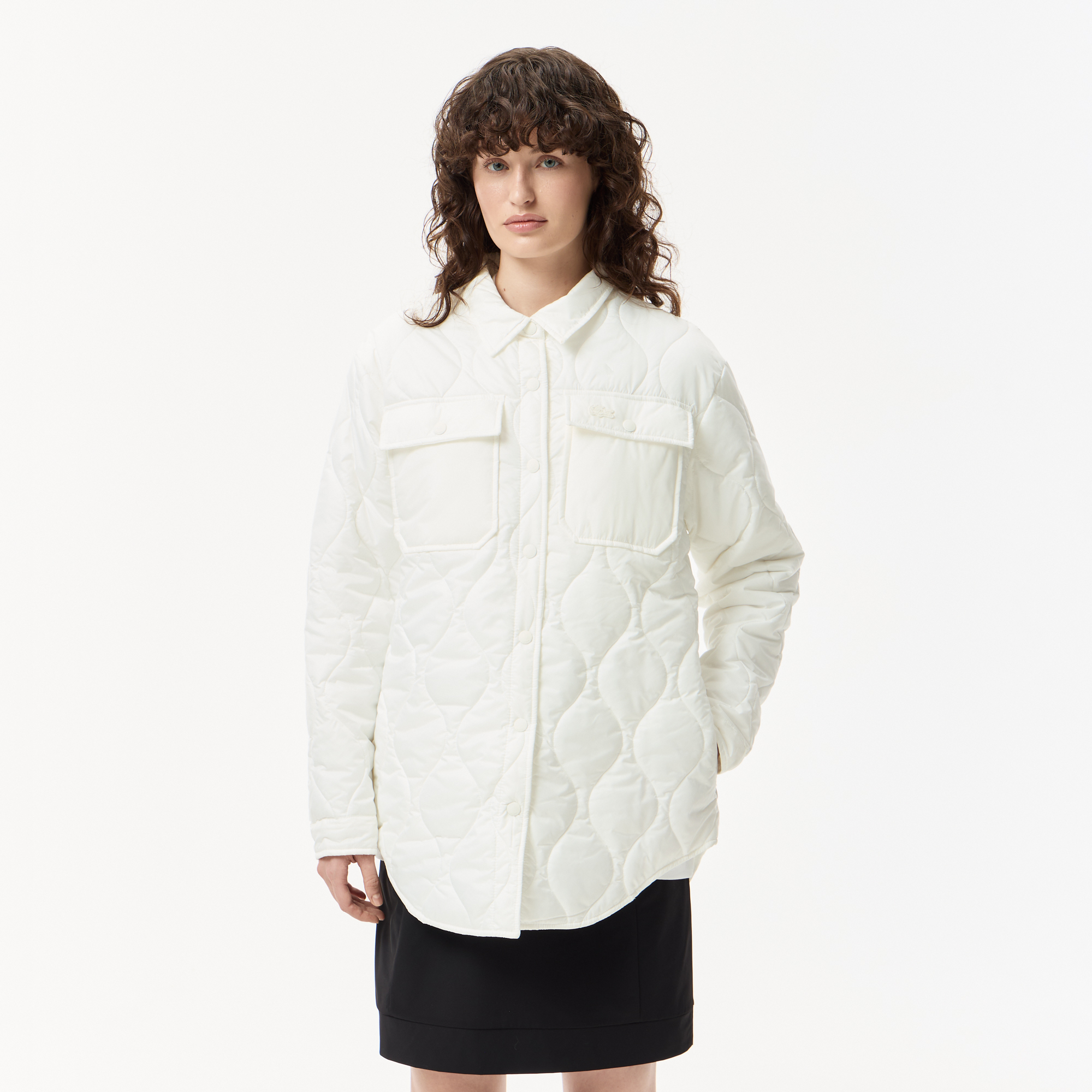 Женская стёганая куртка Lacoste, белый, арт. BF2415