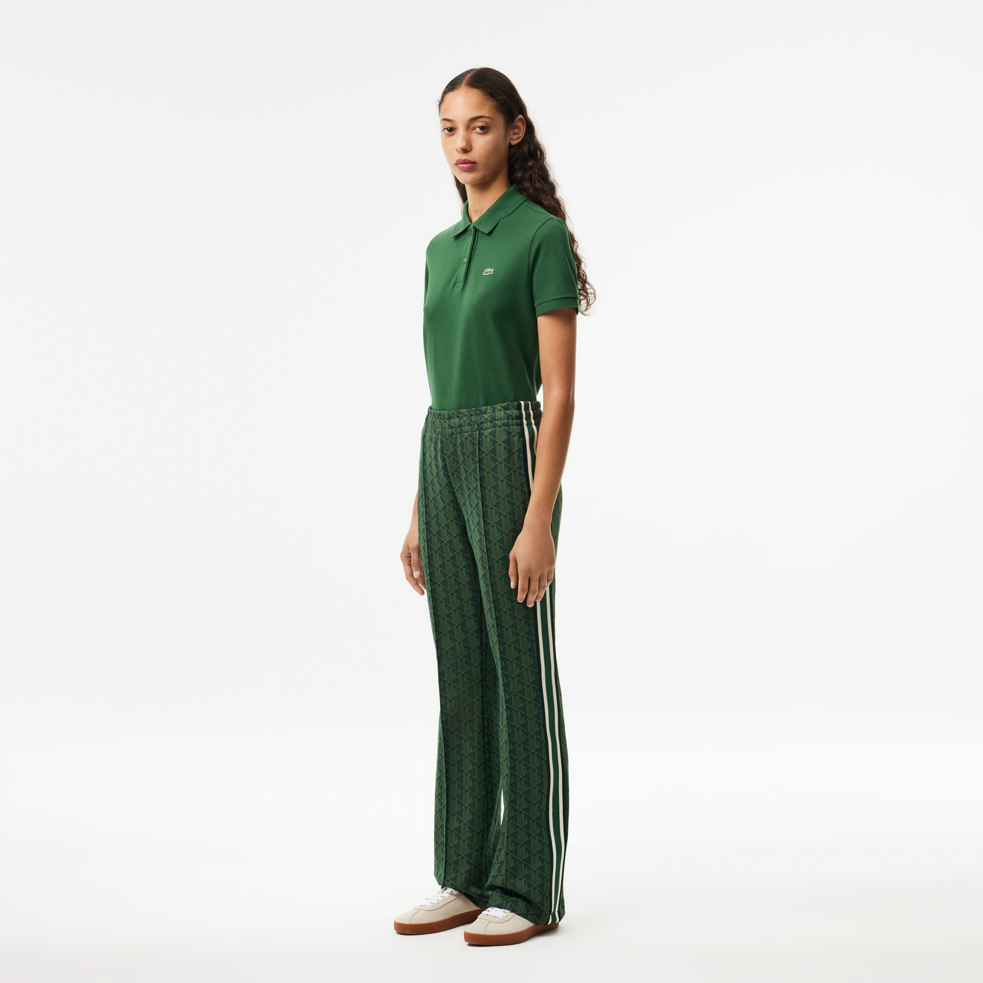 Женские расклешенные спортивные брюки Lacoste, зеленый, арт. XF9313