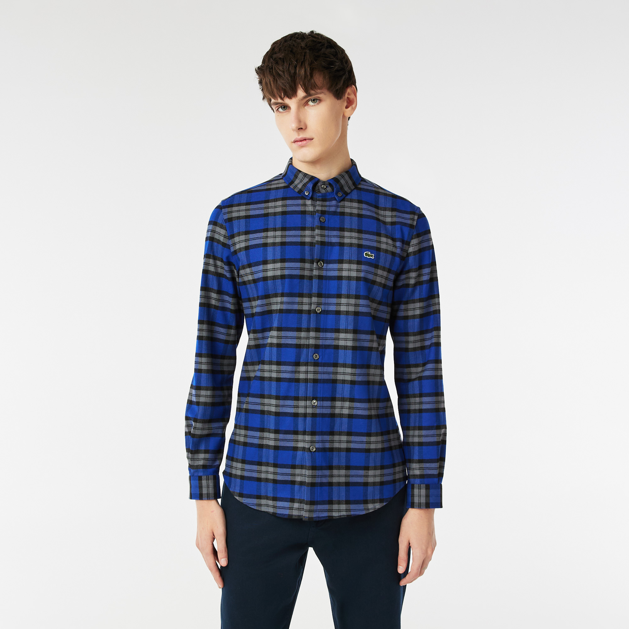 Рубашка мужская Lacoste клетчатая, синий, арт. CH2338R