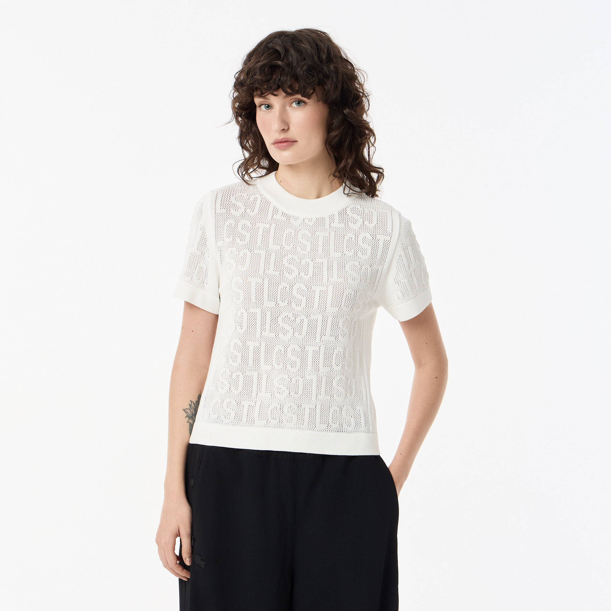 Женский свитер Lacoste из вискозы, белый, арт. AF0507