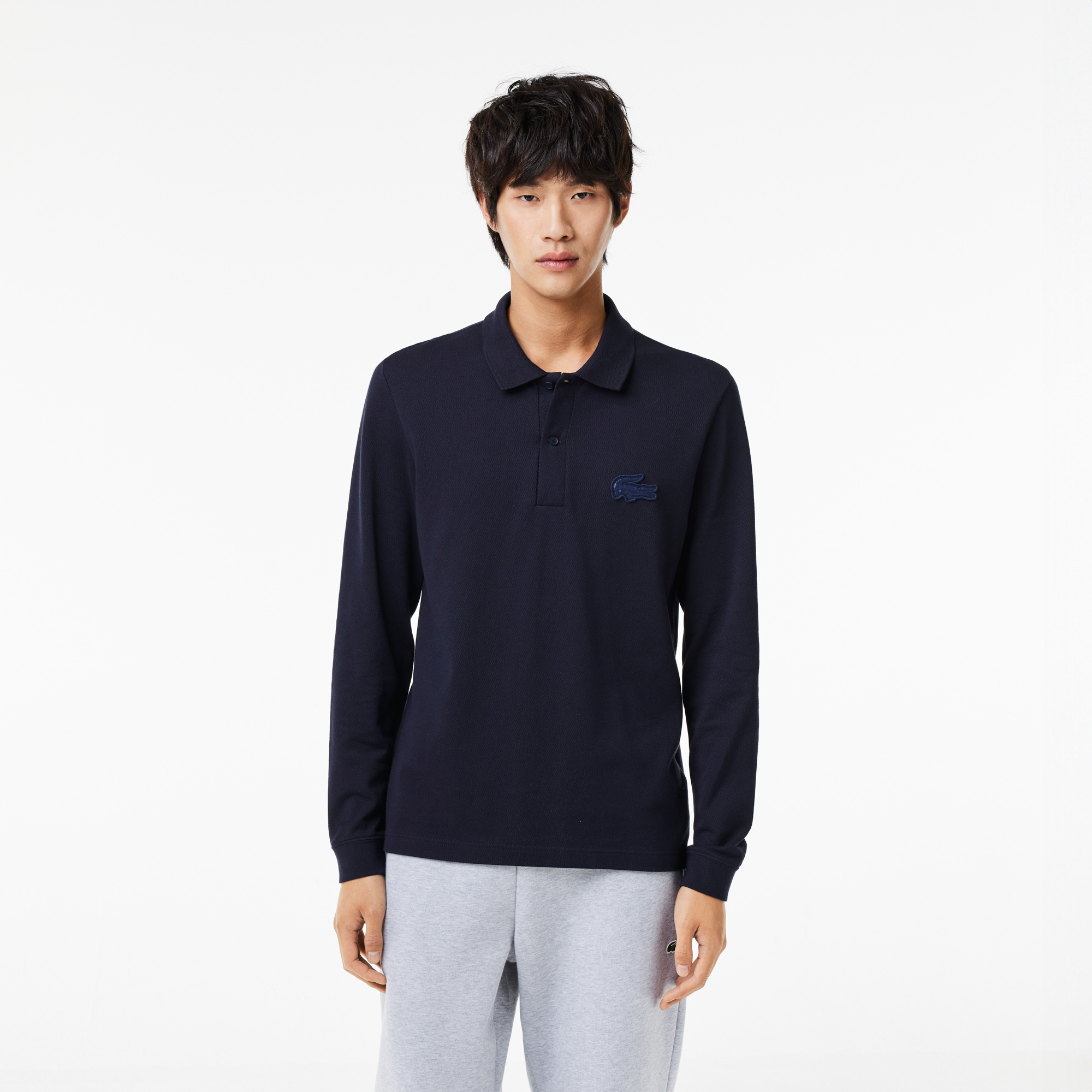 

Мужское поло Lacoste L.12.12 с длинными рукавами, Синий