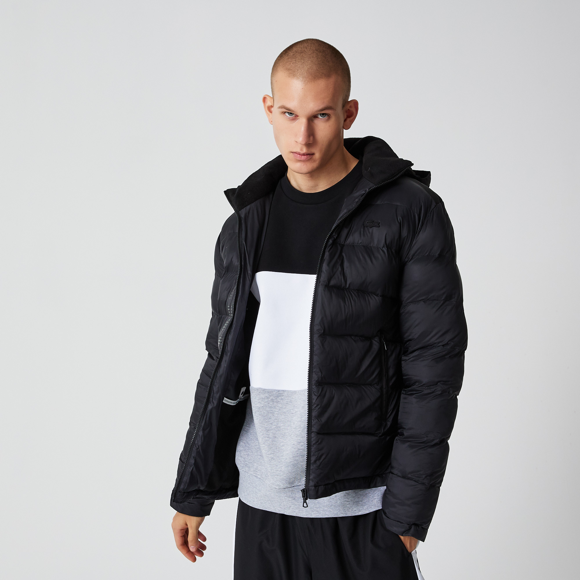 

Мужская куртка Lacoste со скрытым капюшоном, Чёрный