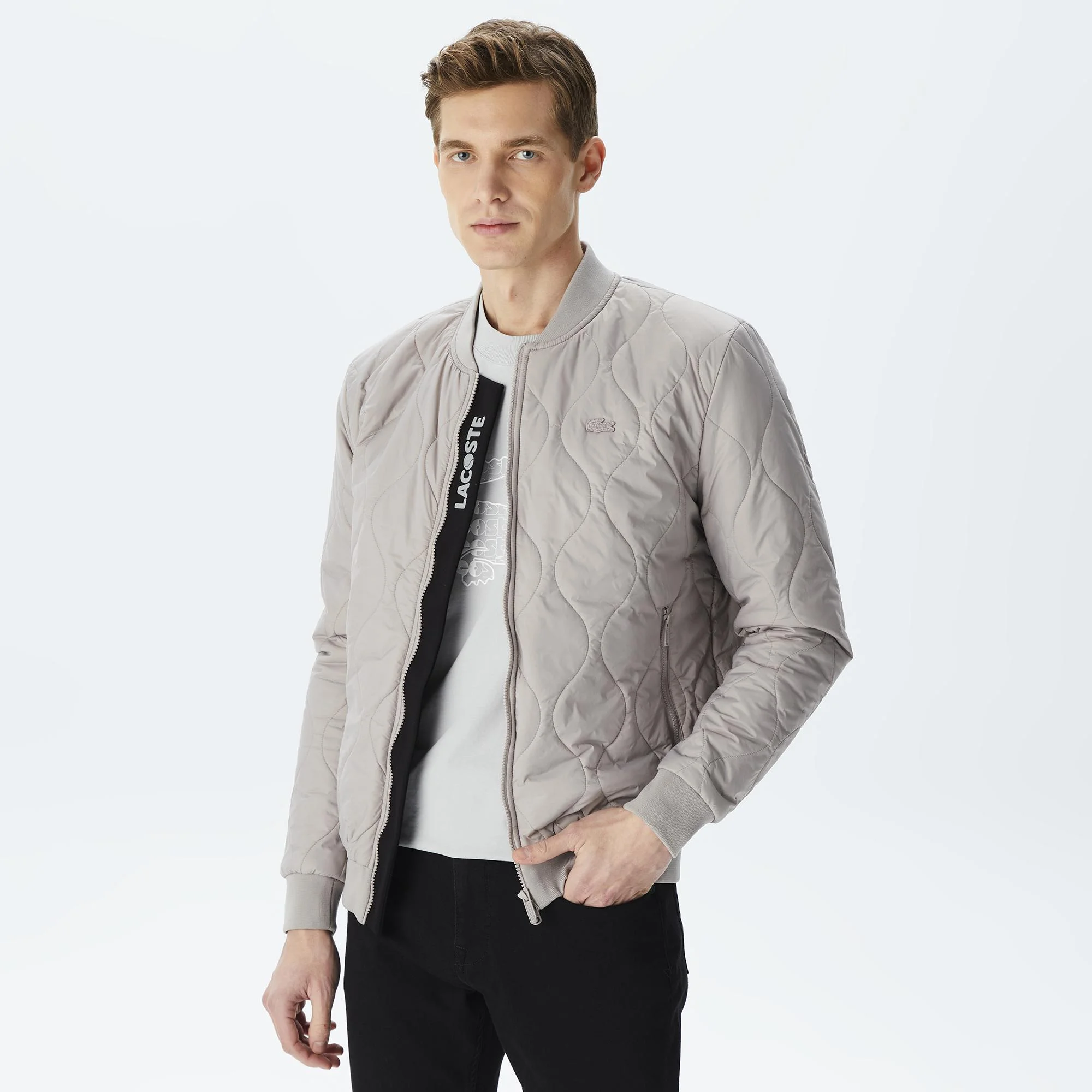 Мужская стёганая куртка Lacoste, серый, арт. BH0409