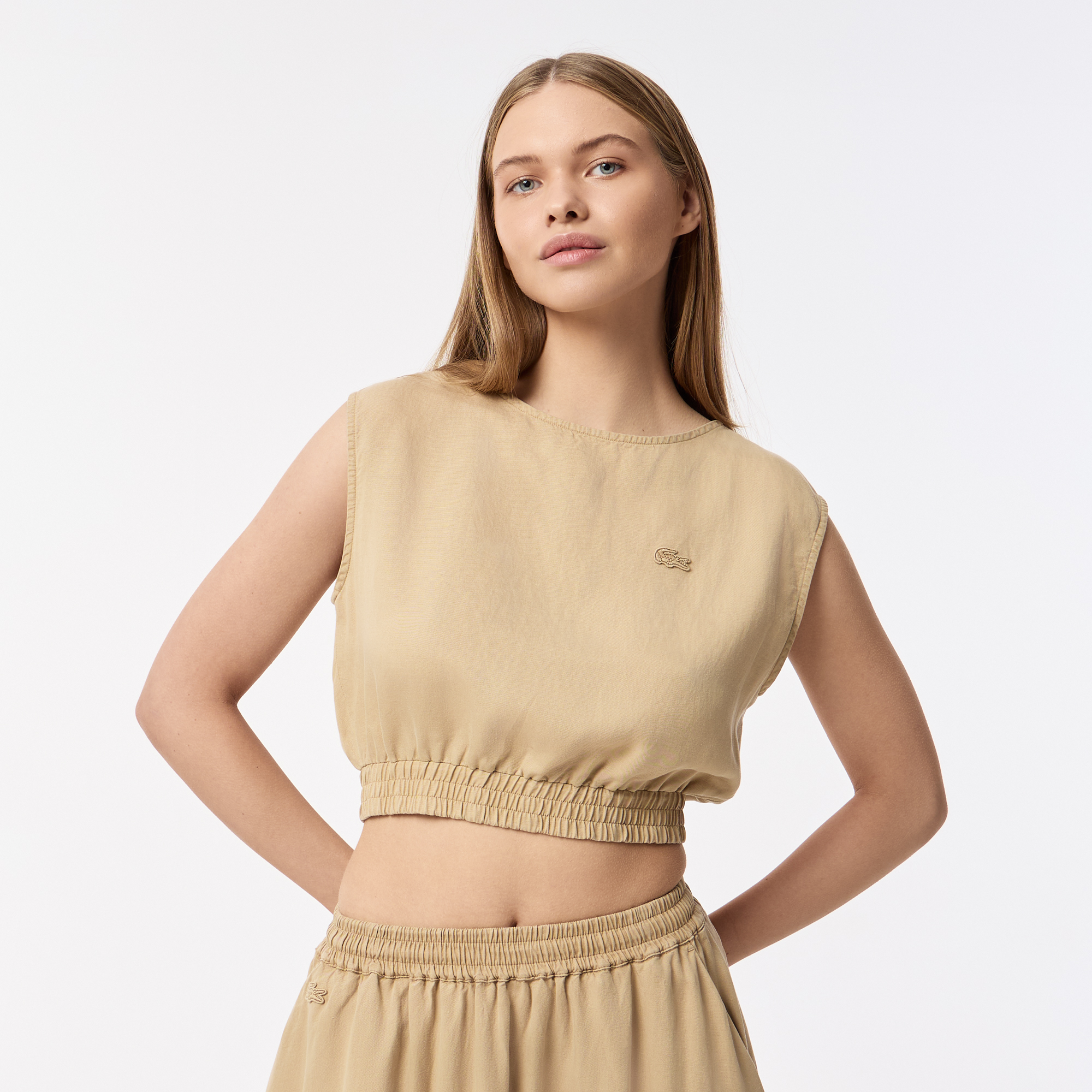 Рубашка Lacoste льняная, бежевый, арт. QF0509