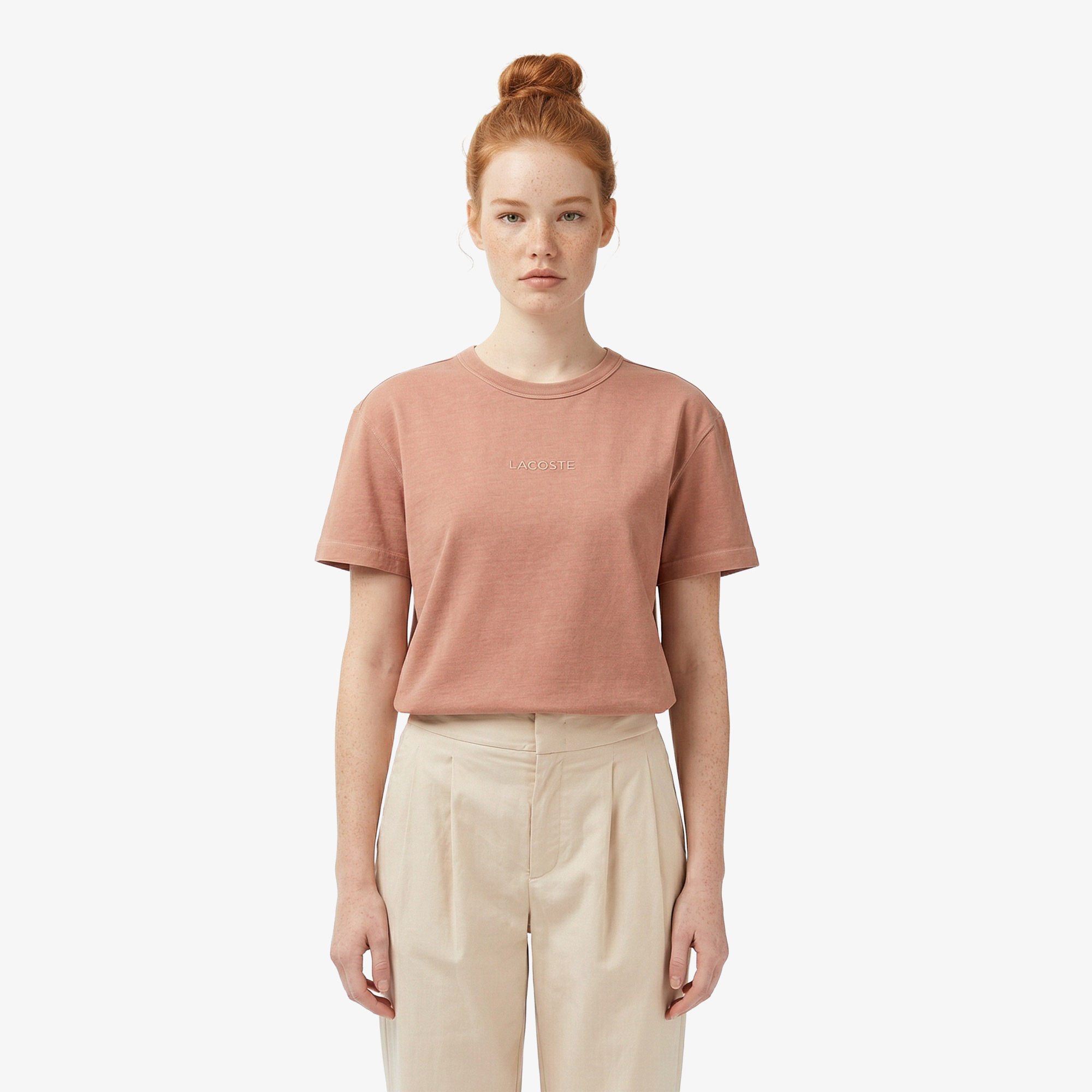 Женская футболка Lacoste, коричневый, арт. TF0614