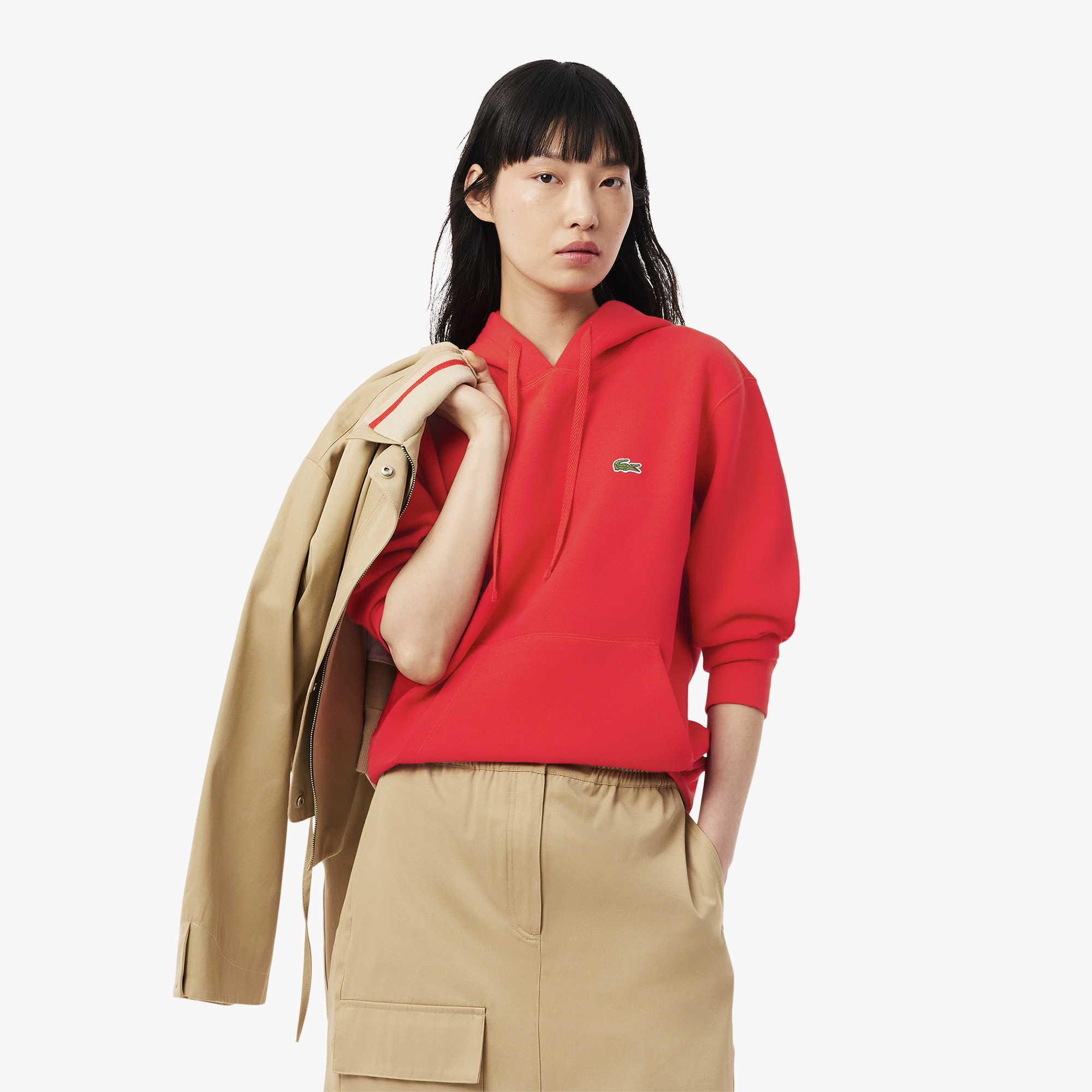 

Женская толстовка Lacoste с капюшоном, Красный