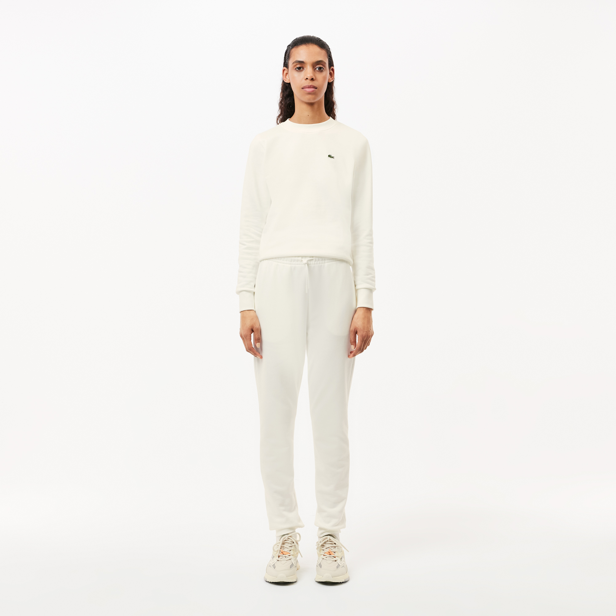 Женские флисовые спортивные брюки Lacoste, белый, арт. XF9216