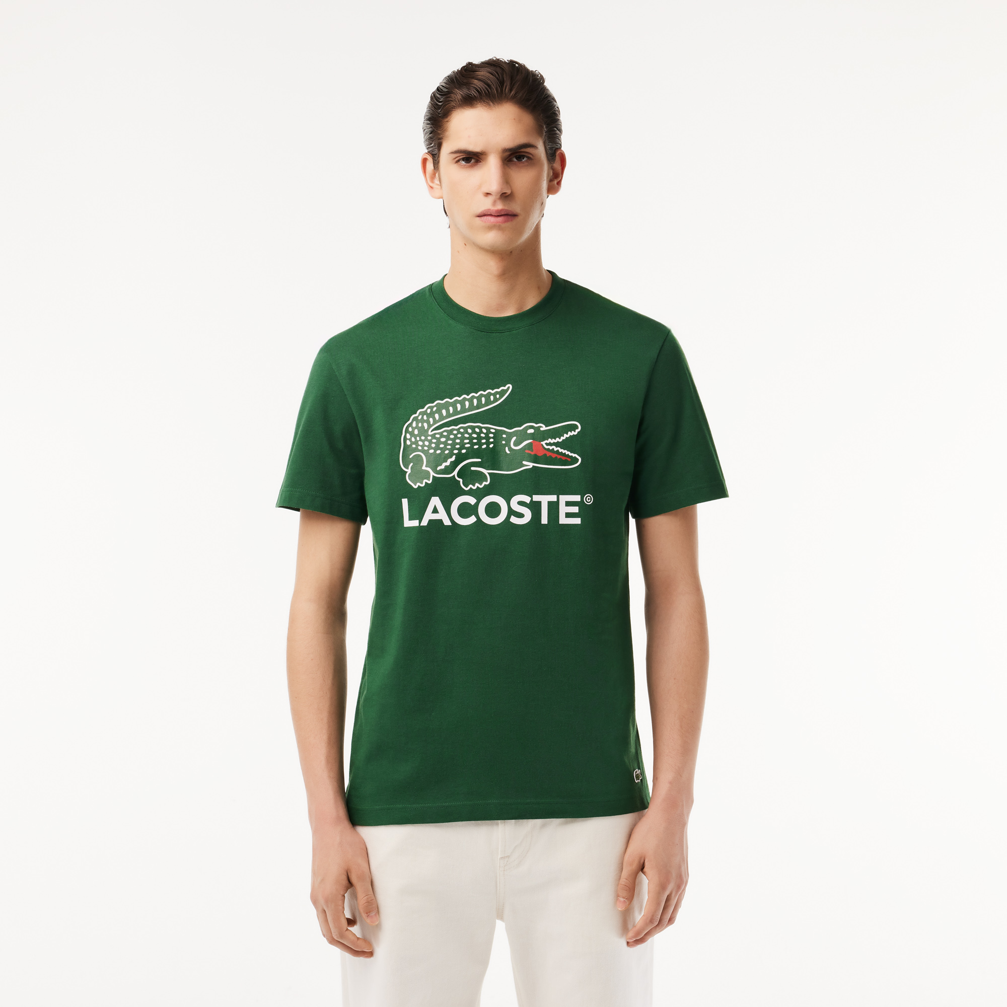 

Мужская хлопковая футболка Lacoste, Зелёный
