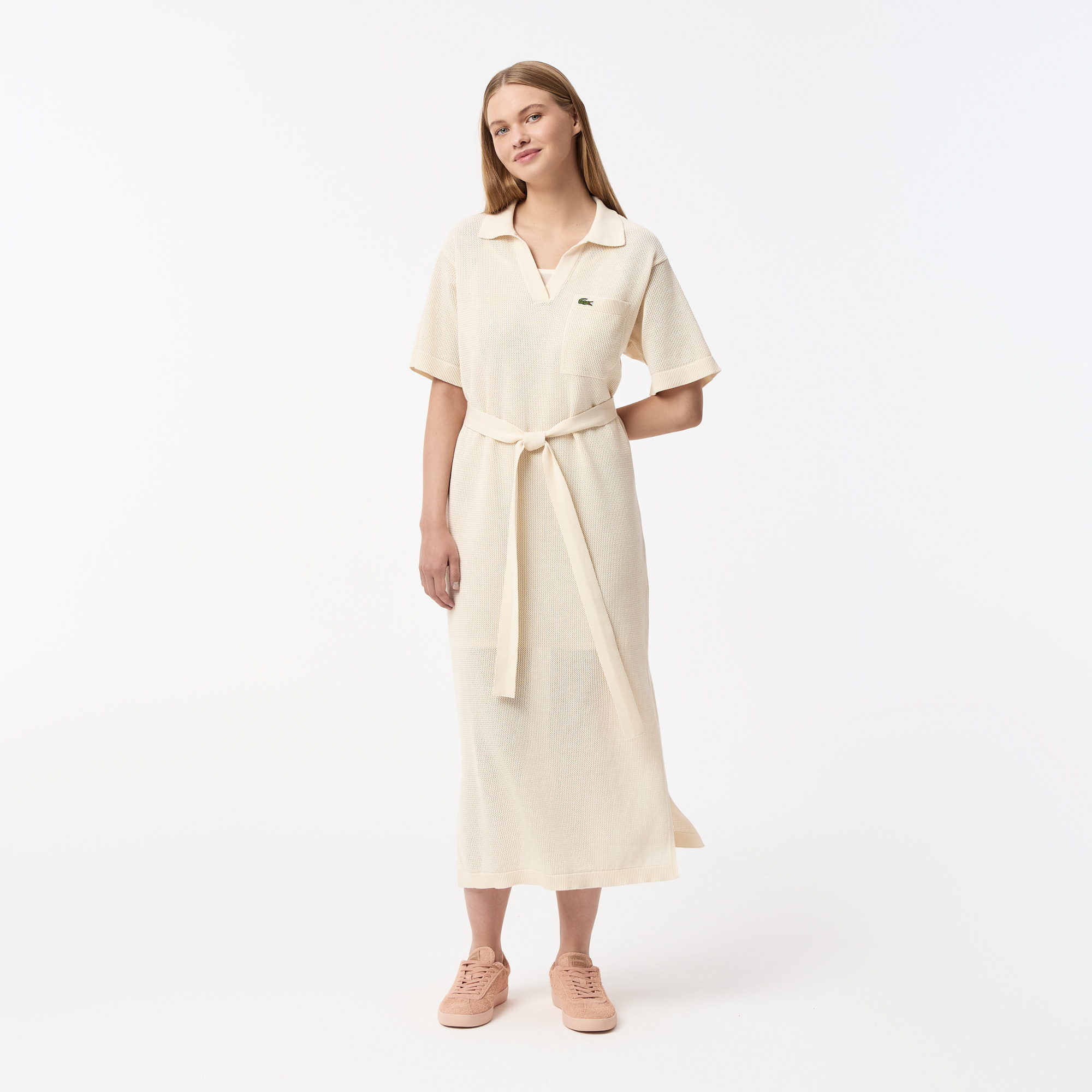 Платье Lacoste из хлопка, белый, арт. EF0501R