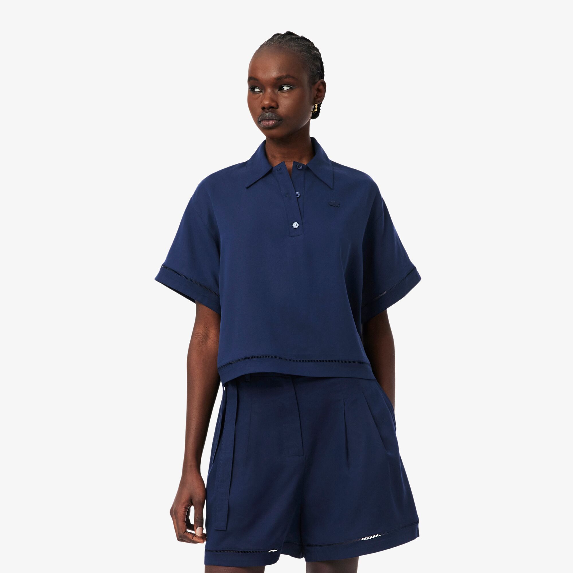 

Женская рубашка Lacoste из смеси льна, Синий