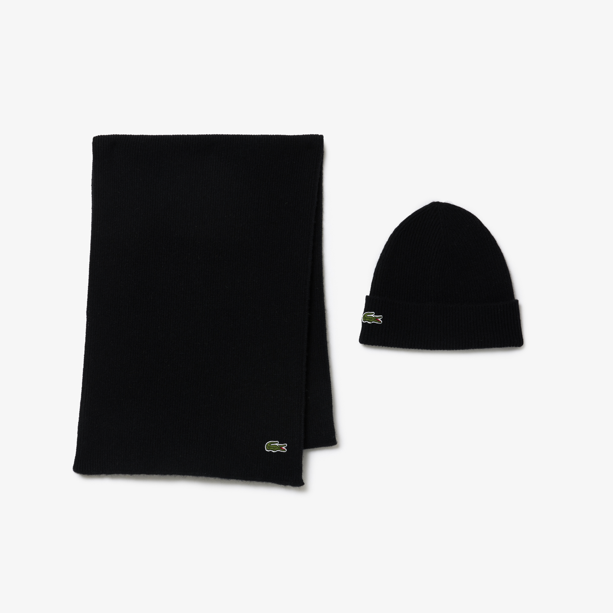 Вязаная шерстяная шапка Lacoste, черный, арт. RB5385