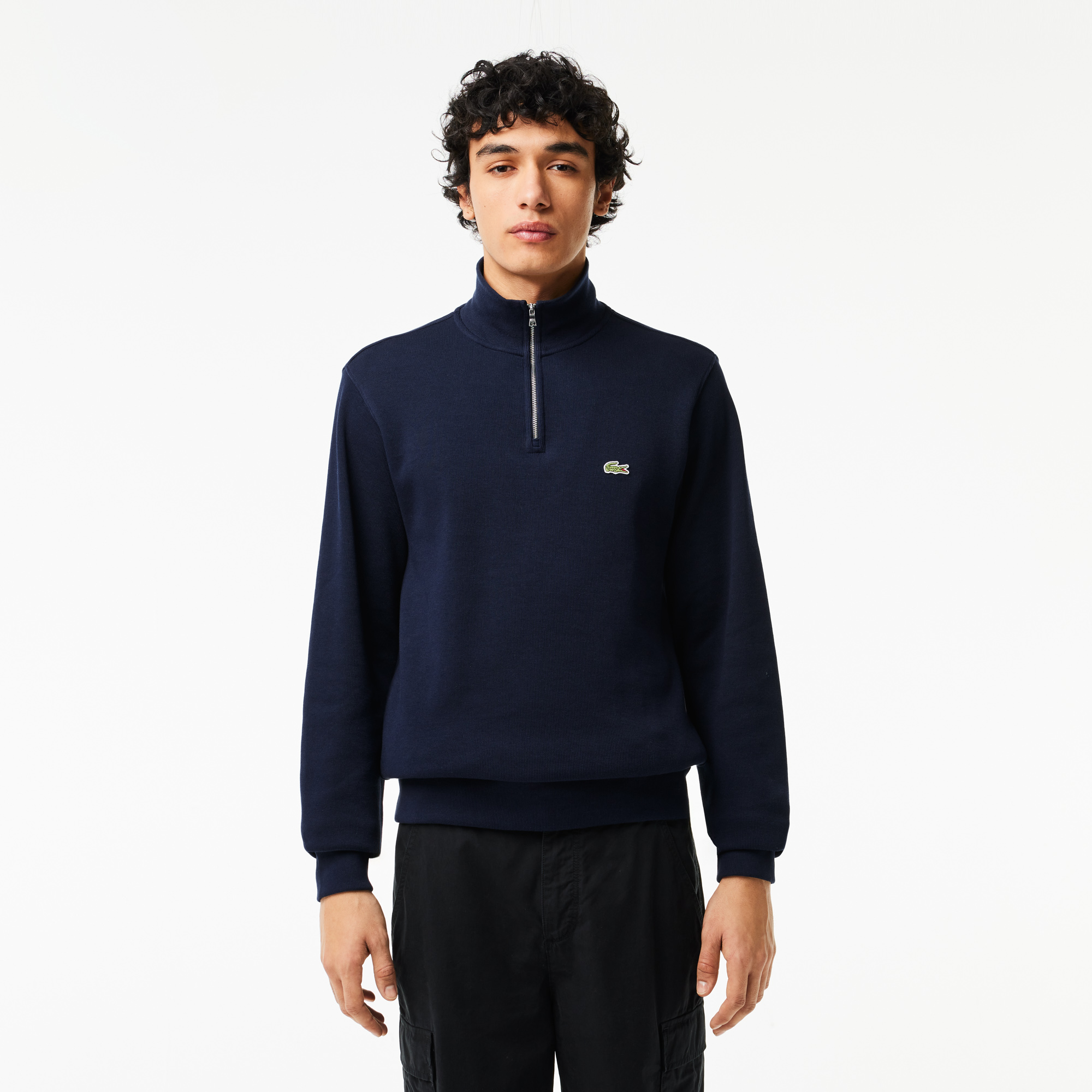 Мужская толстовка Lacoste на молнии с высоким воротом, синий, арт. SH1927