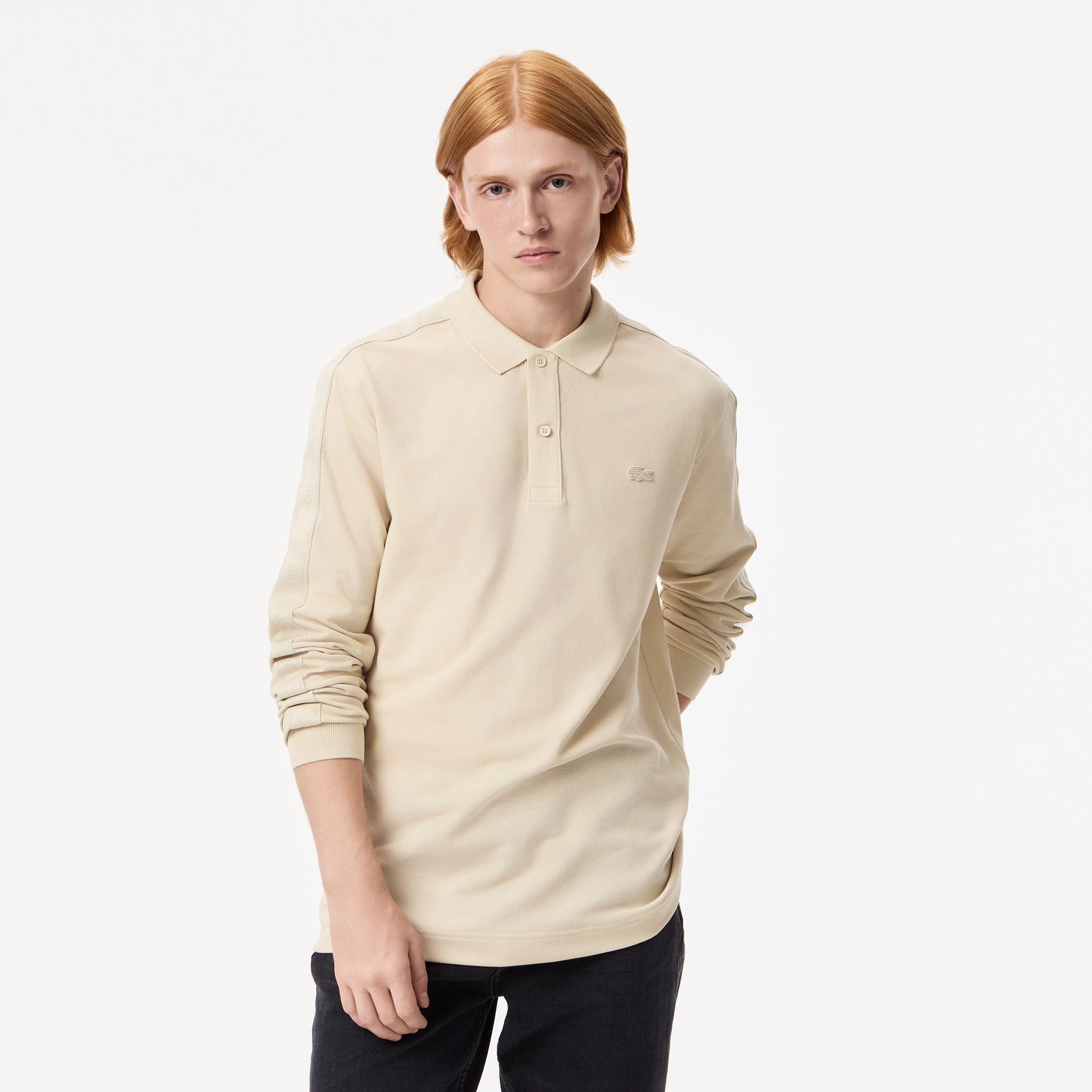 

Мужская хлопковая рубашка-поло Lacoste, Бежевый