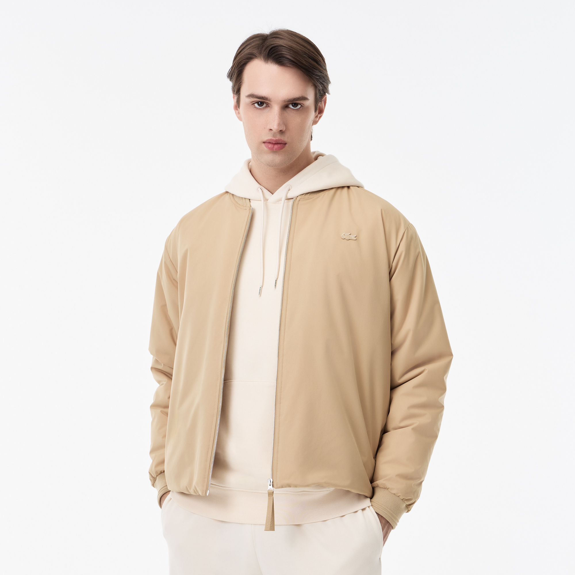 

Мужская стеганая водоотталкивающая куртка-бомбер Lacoste, Бежевый