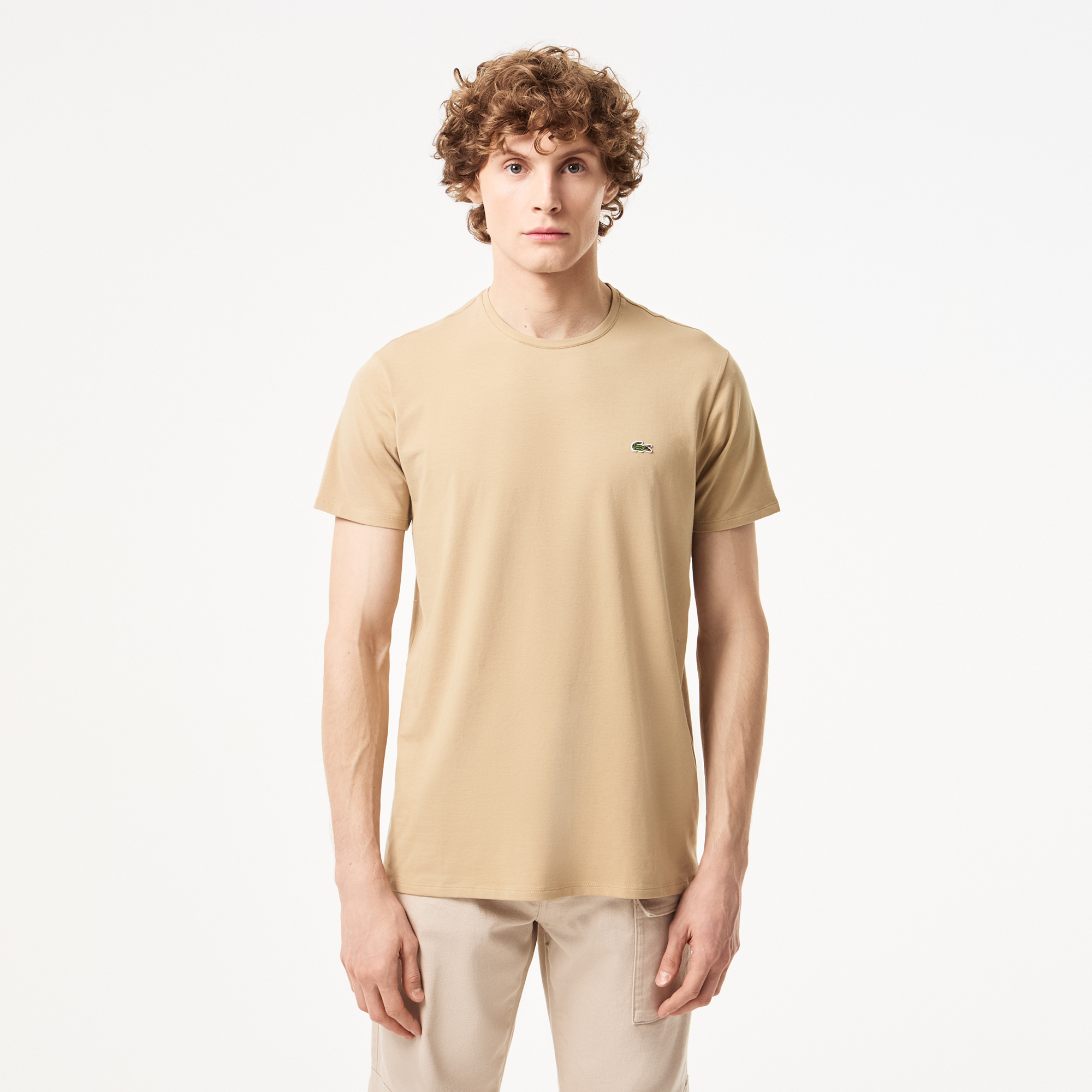 Футболка Lacoste приталенного кроя, бежевый, арт. TH0998