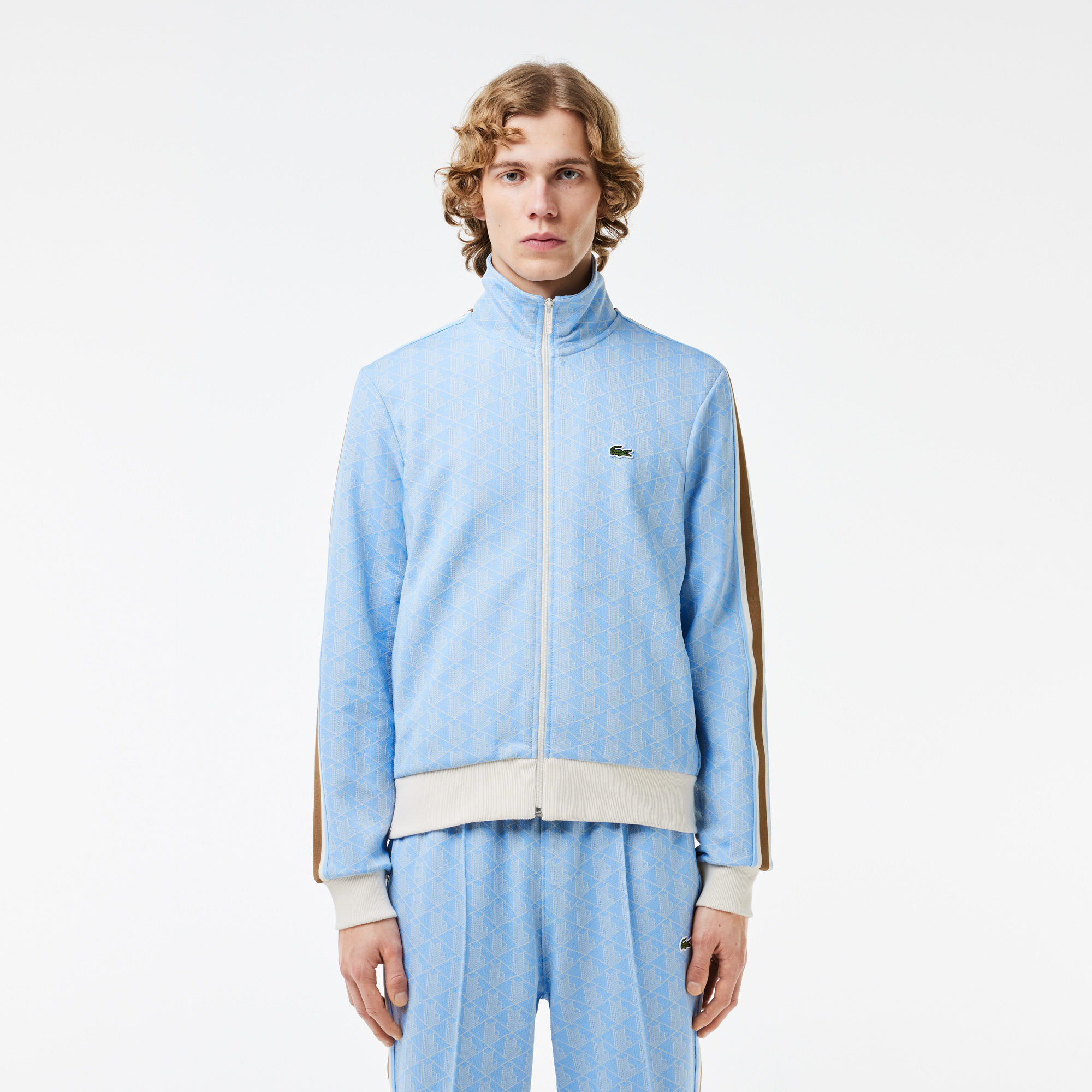 Мужская жаккардовая толстовка Lacoste PARIS с монограммой, голубой, арт. SH1368