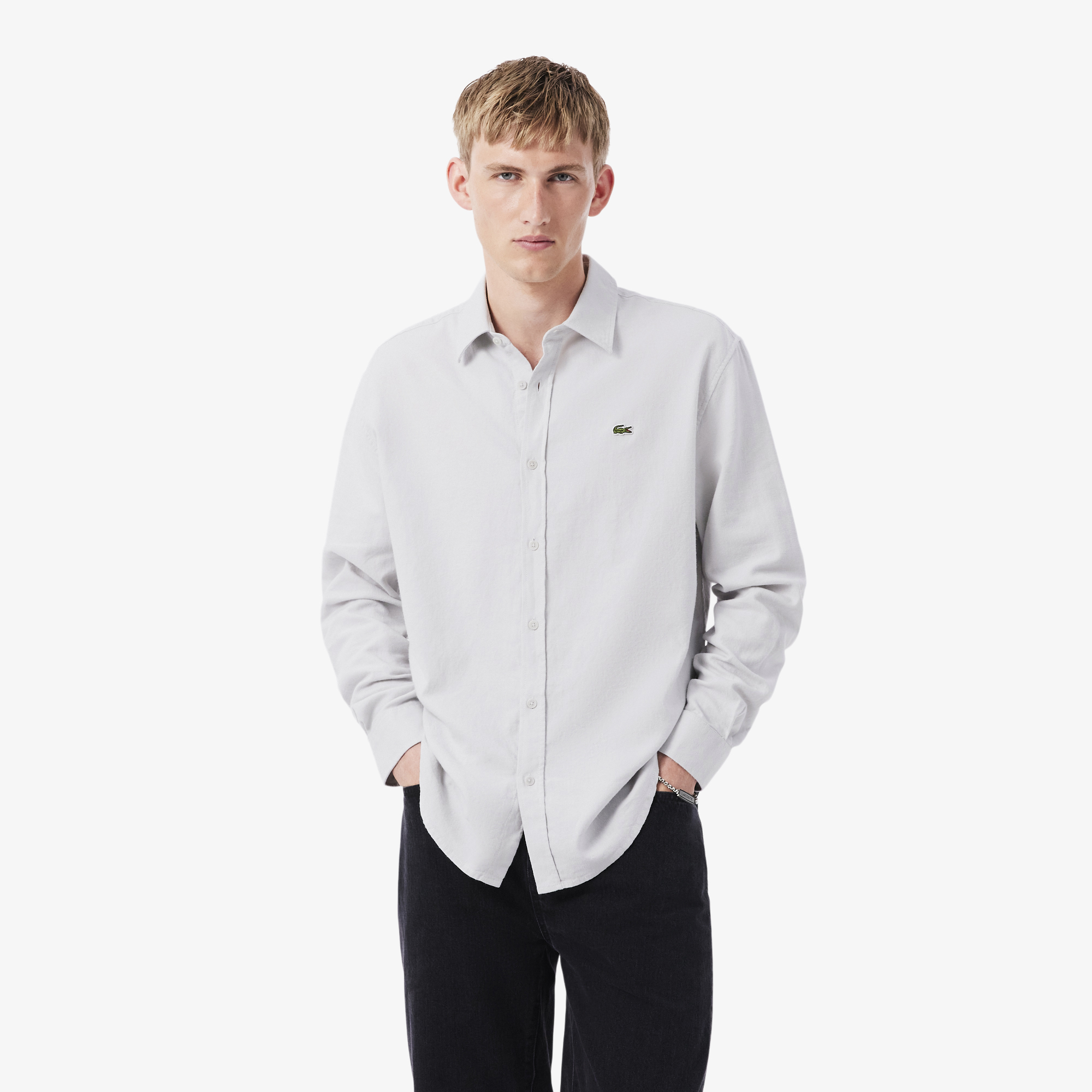 Мужская фланелевая рубашка Lacoste прямого кроя