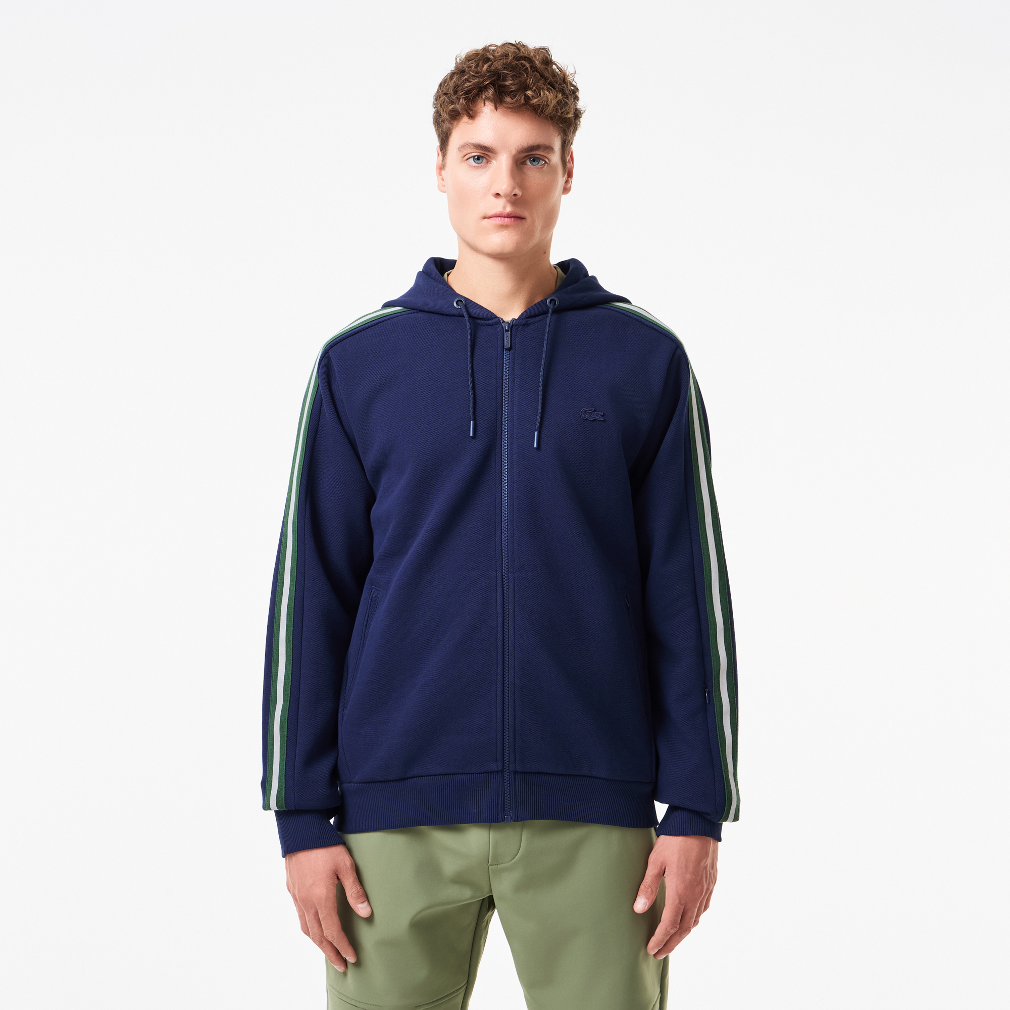 Толстовка Lacoste с капюшоном на молнии, синий, арт. SH2509R