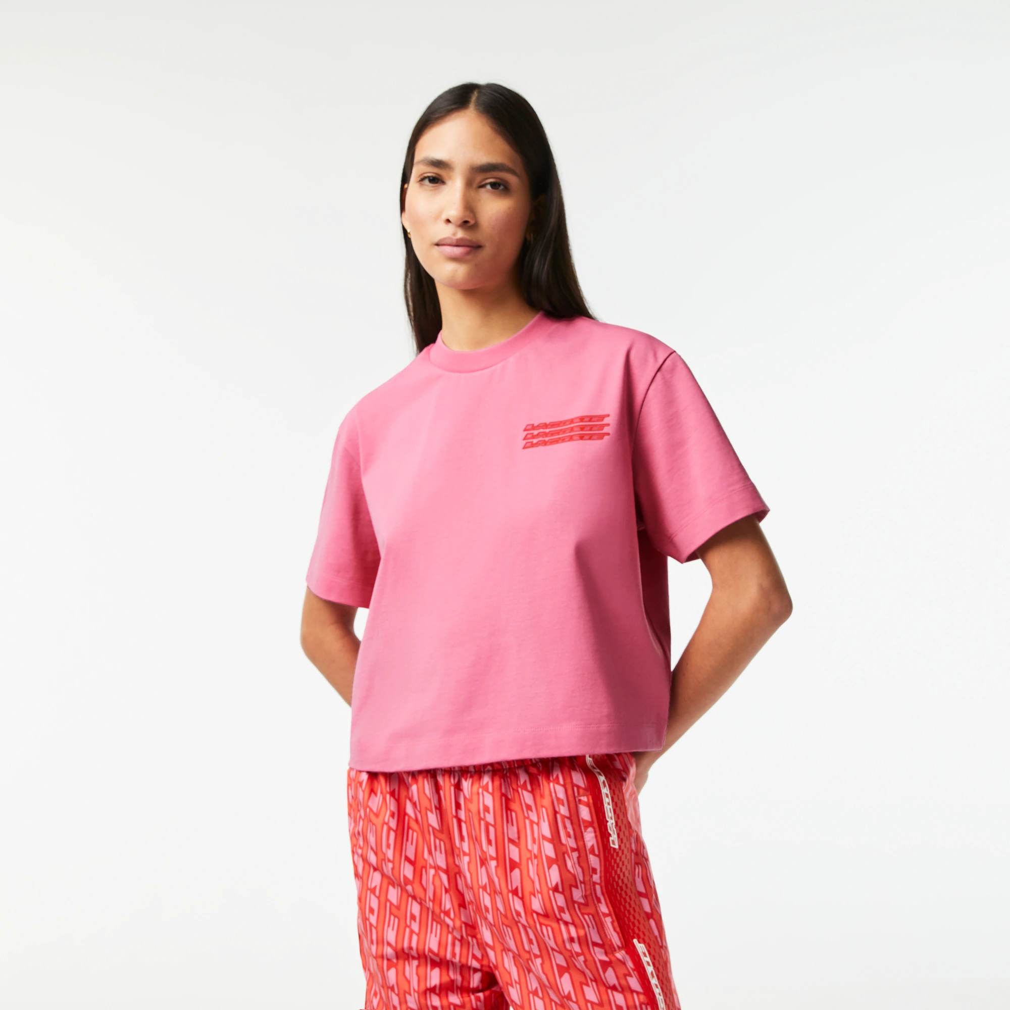 

Женская футболка Lacoste Оversize, Розовый