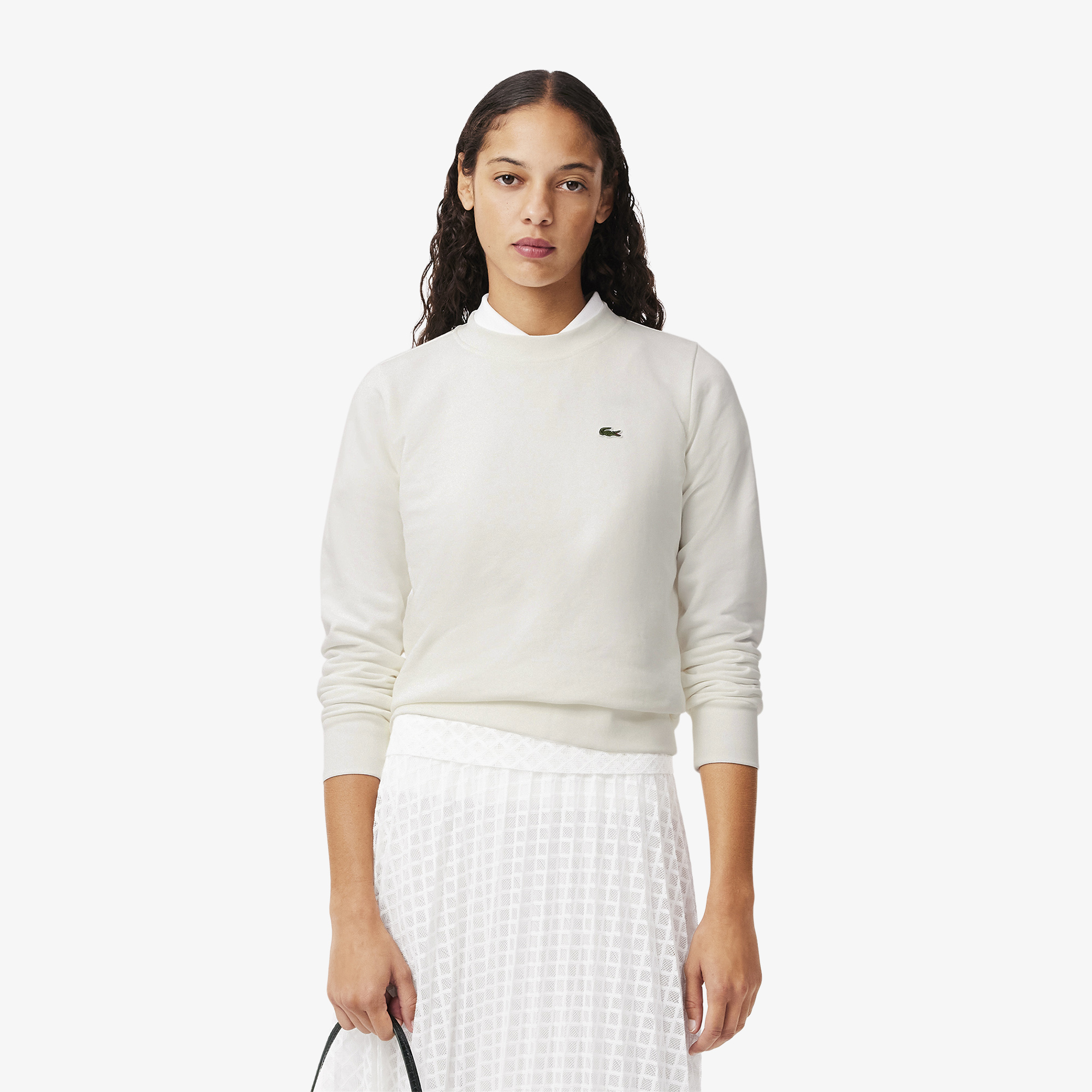 

Женская флисовая толстовка Lacoste свободного кроя, Белый