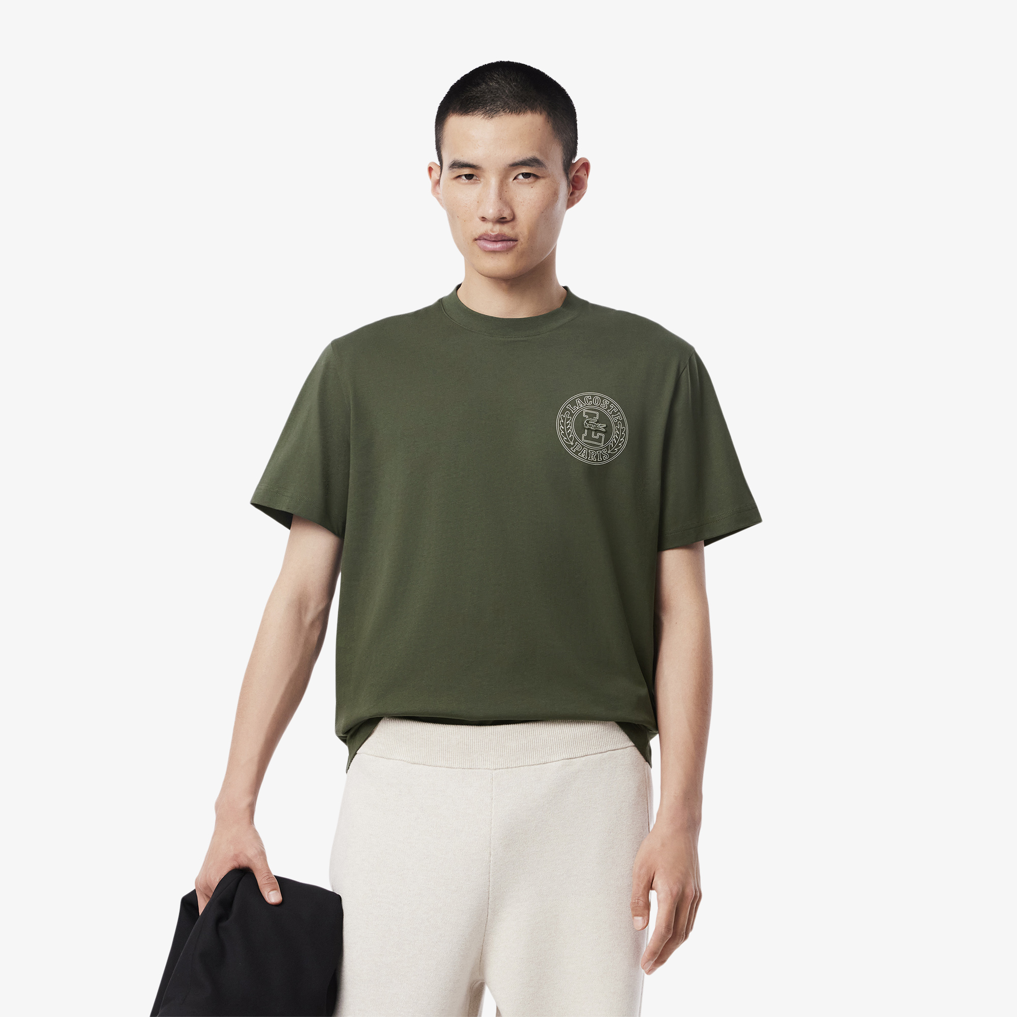 Мужская футболка Lacoste из органического хлопка, хаки, арт. TH0125