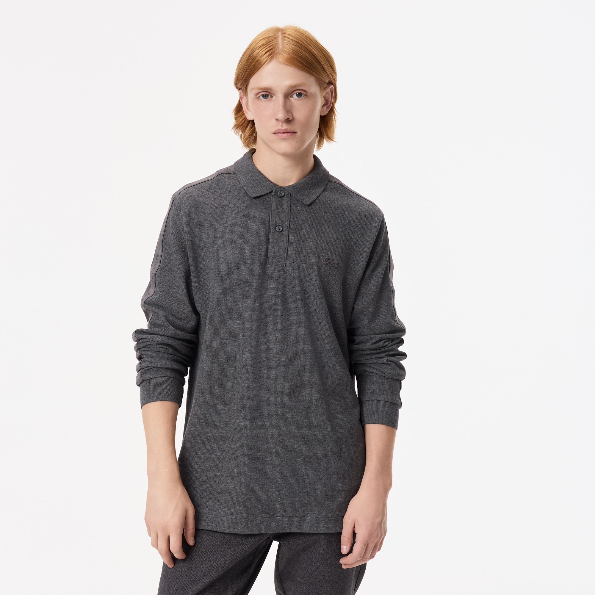 Мужская хлопковая рубашка-поло Lacoste, серый, арт. PH2615