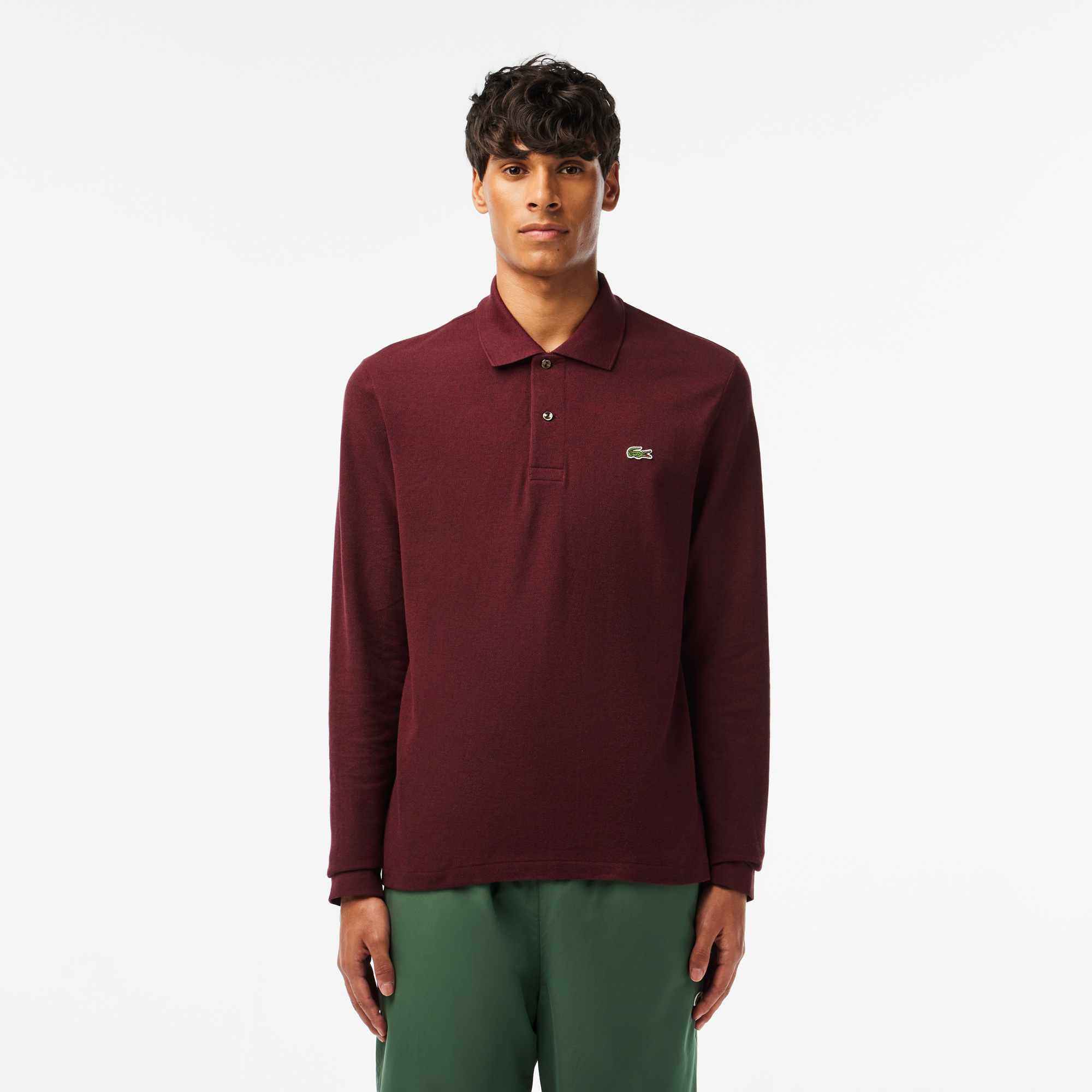 Мужское поло Lacoste L.12.21 Classic Fit с длинным рукавом, красный, арт. L1313