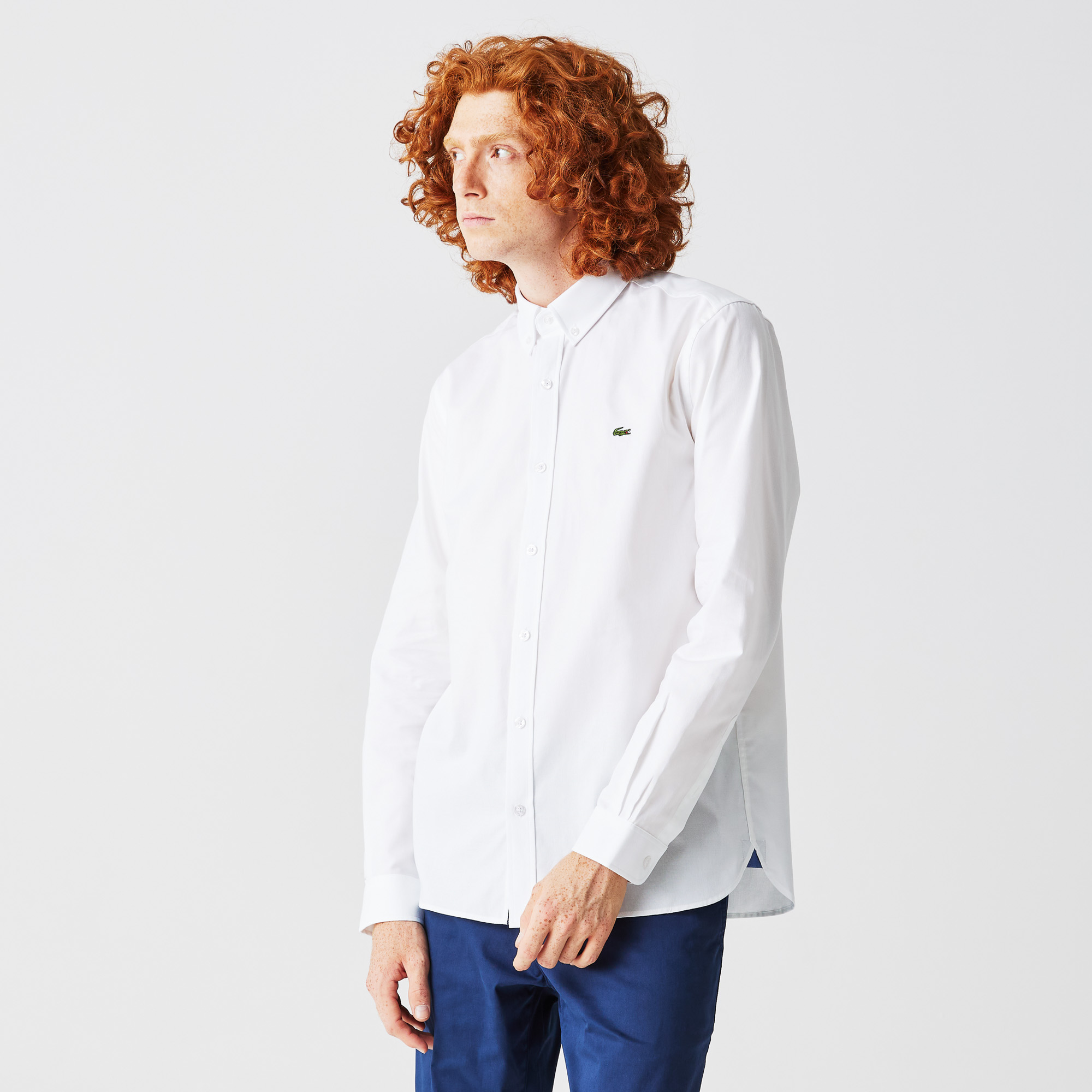 Мужская рубашка Lacoste Slim Fit, белый, арт. CH1948
