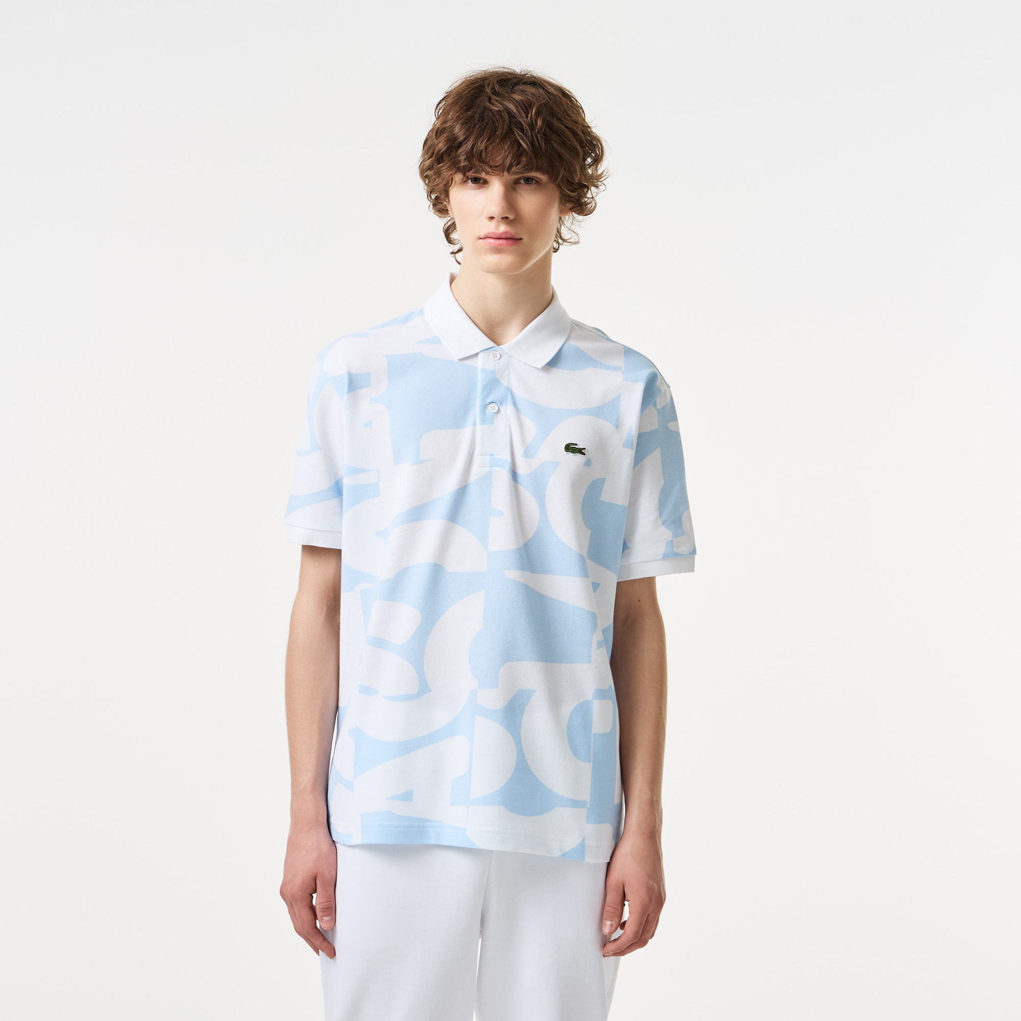 

Мужское хлопковое поло Lacoste, Голубой