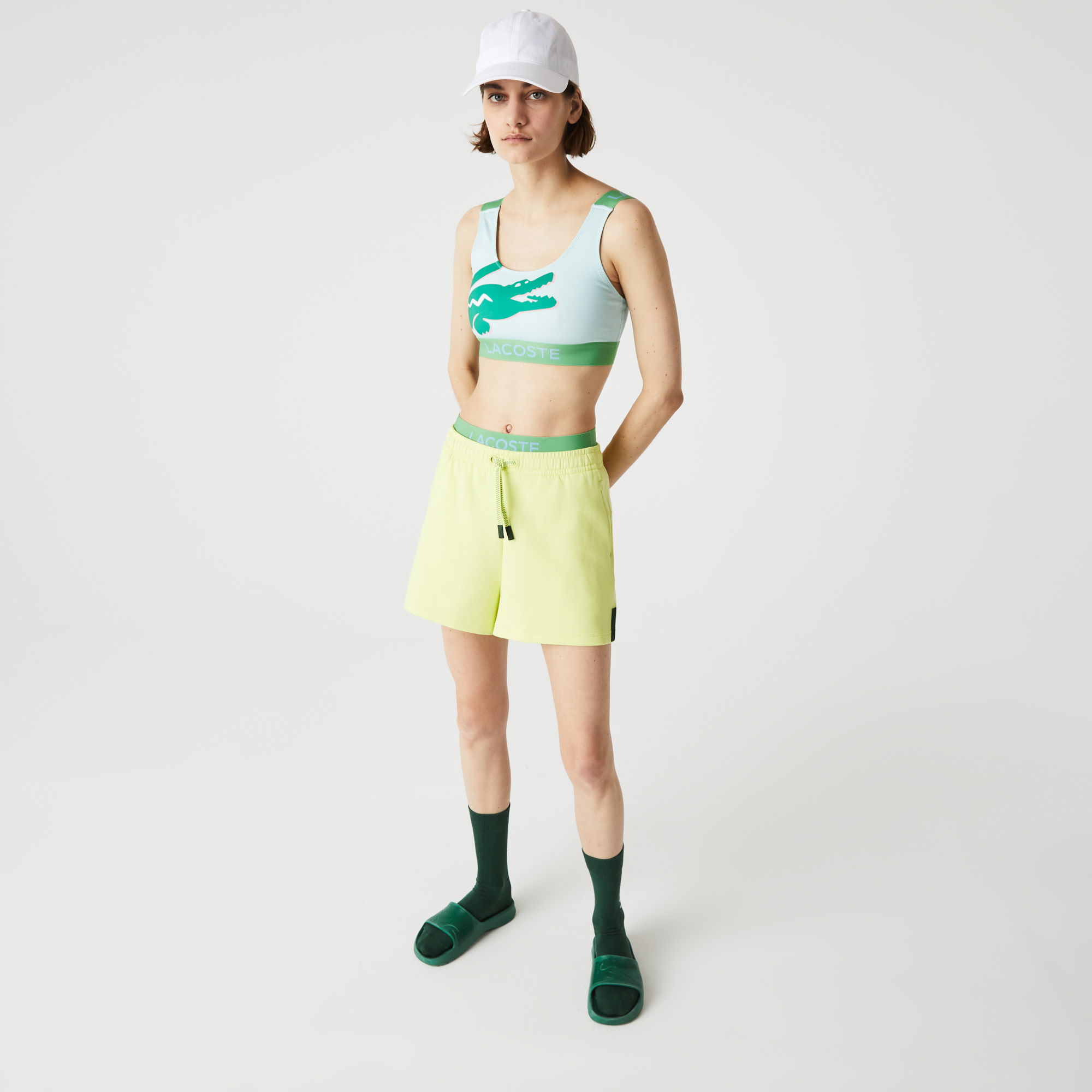 

Женский бикини-топ Lacoste с крокодиловым принтом, Зелёный