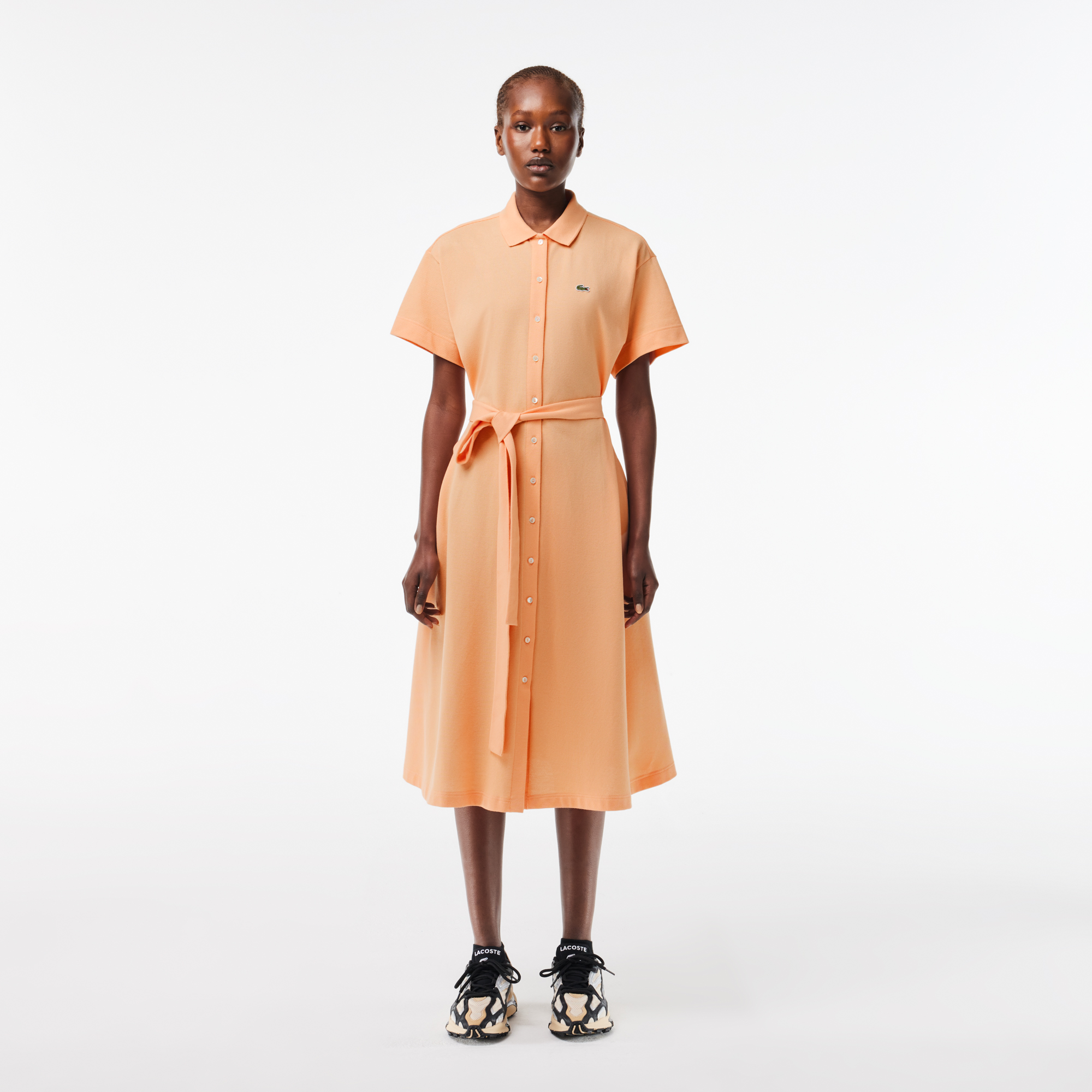 Женское платье Lacoste с поясом, оранжевый, арт. EF7923