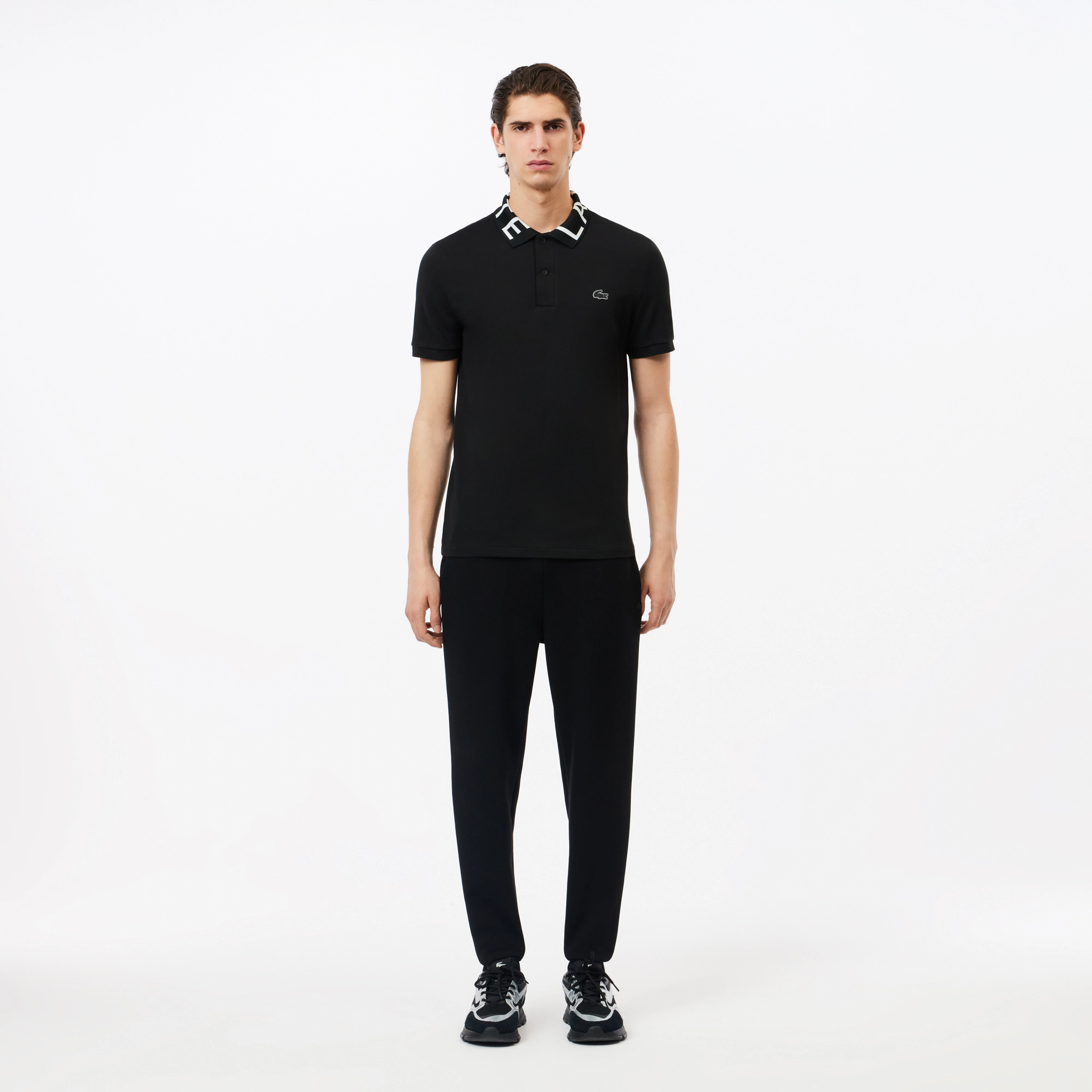 Мужские брюки Lacoste SPORT из меланжевой смеси хлопка, черный, арт. XH1776