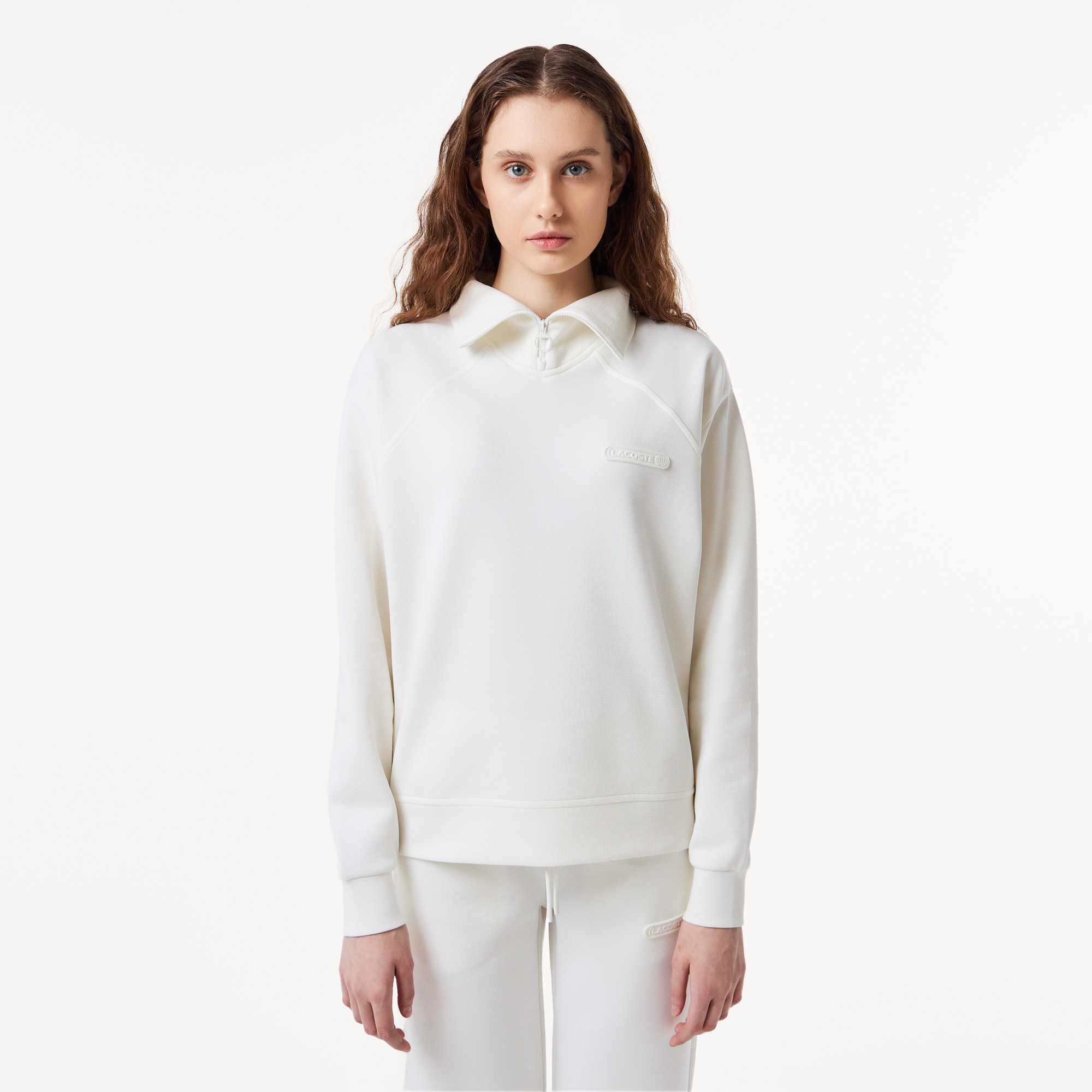 

Женская толстовка Lacoste Regular Fit на молнии, Белый