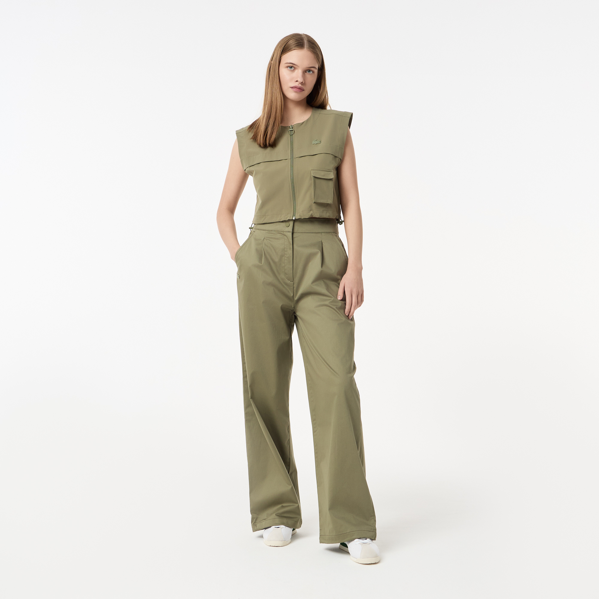 

Женские брюки Lacoste из эластичного хлопка, Хаки