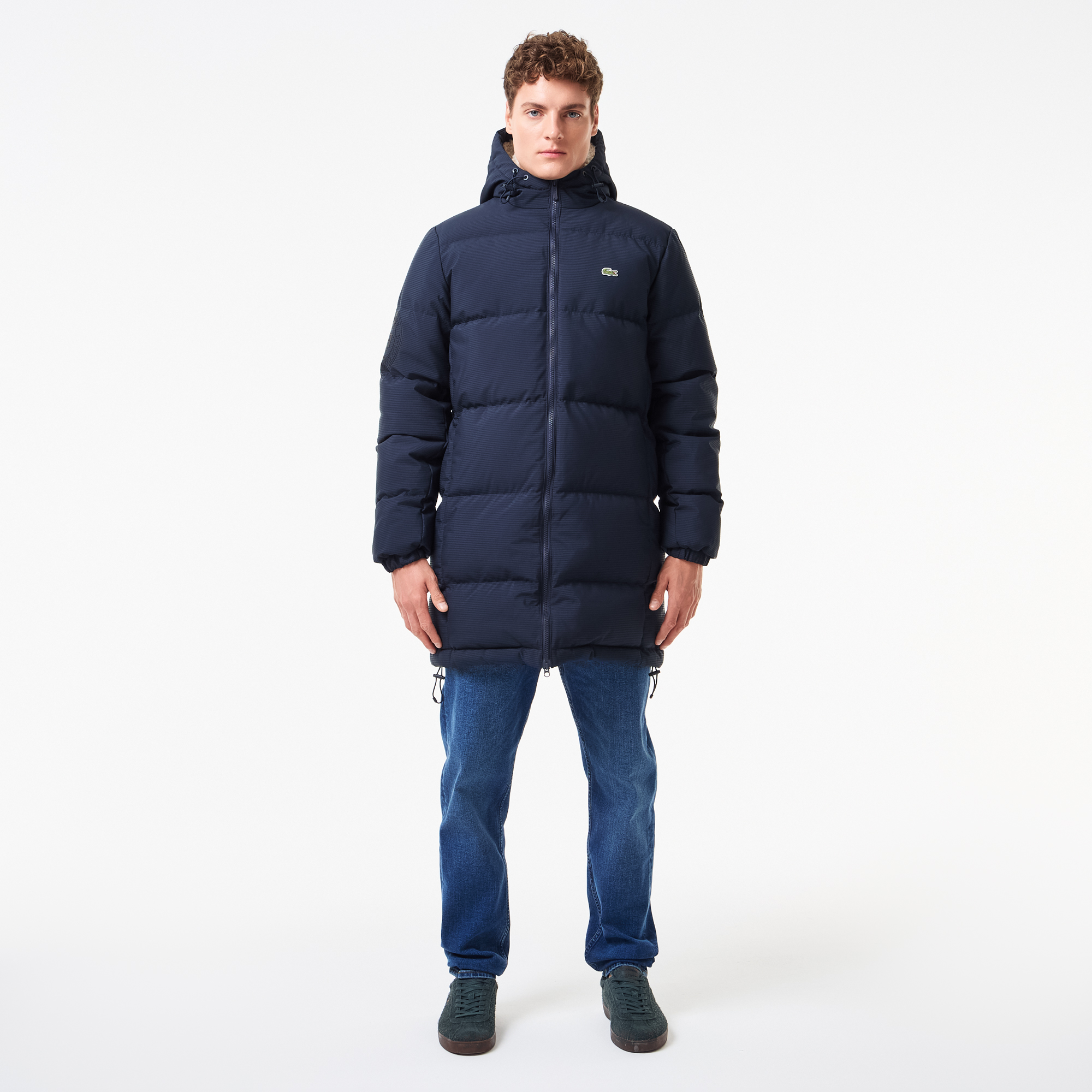 Мужская стёганая куртка Lacoste с капюшоном, синий, арт. BH2520