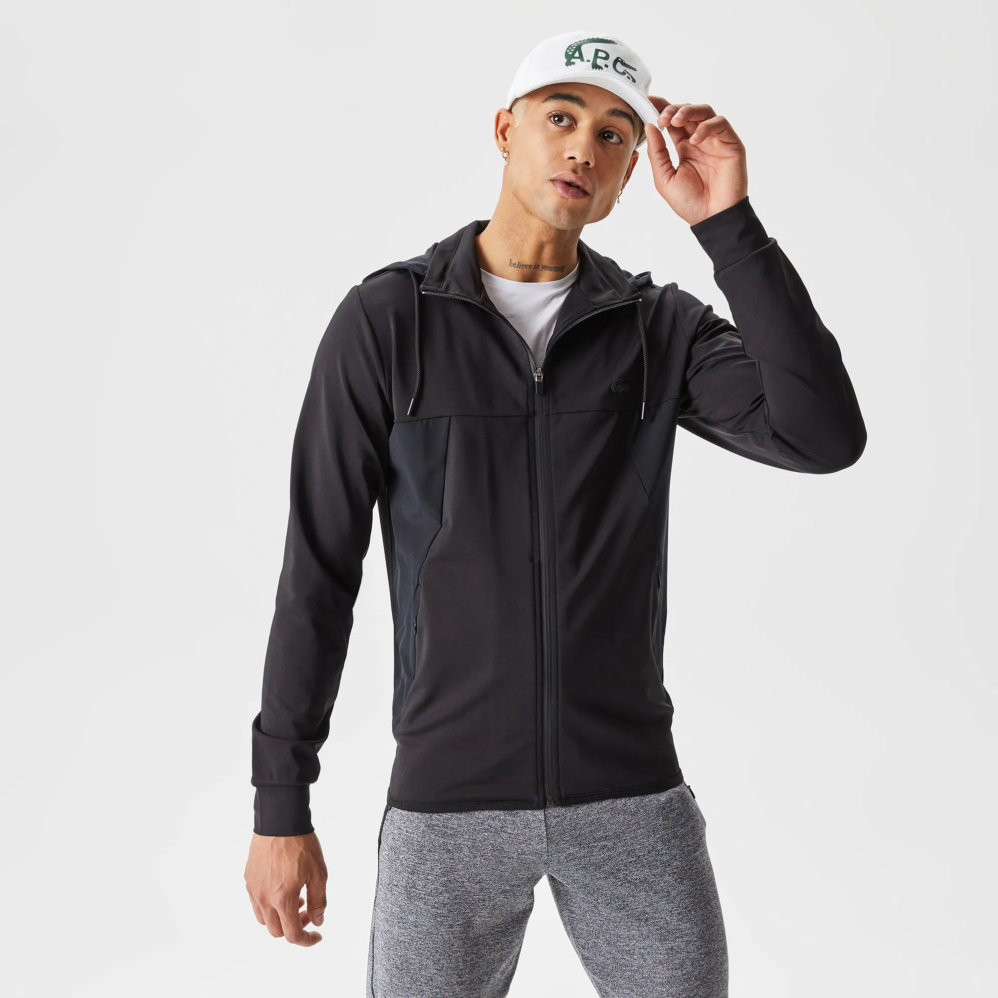 Мужская толстовка Lacoste SH0324, черный, арт. SH0324