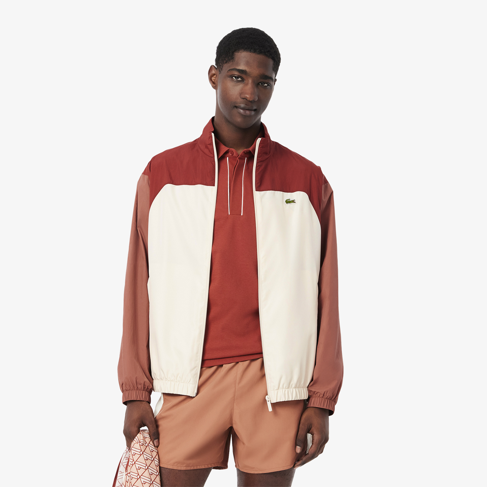 

Мужская водоотталкивающая спортивная ветровка Lacoste, Белый