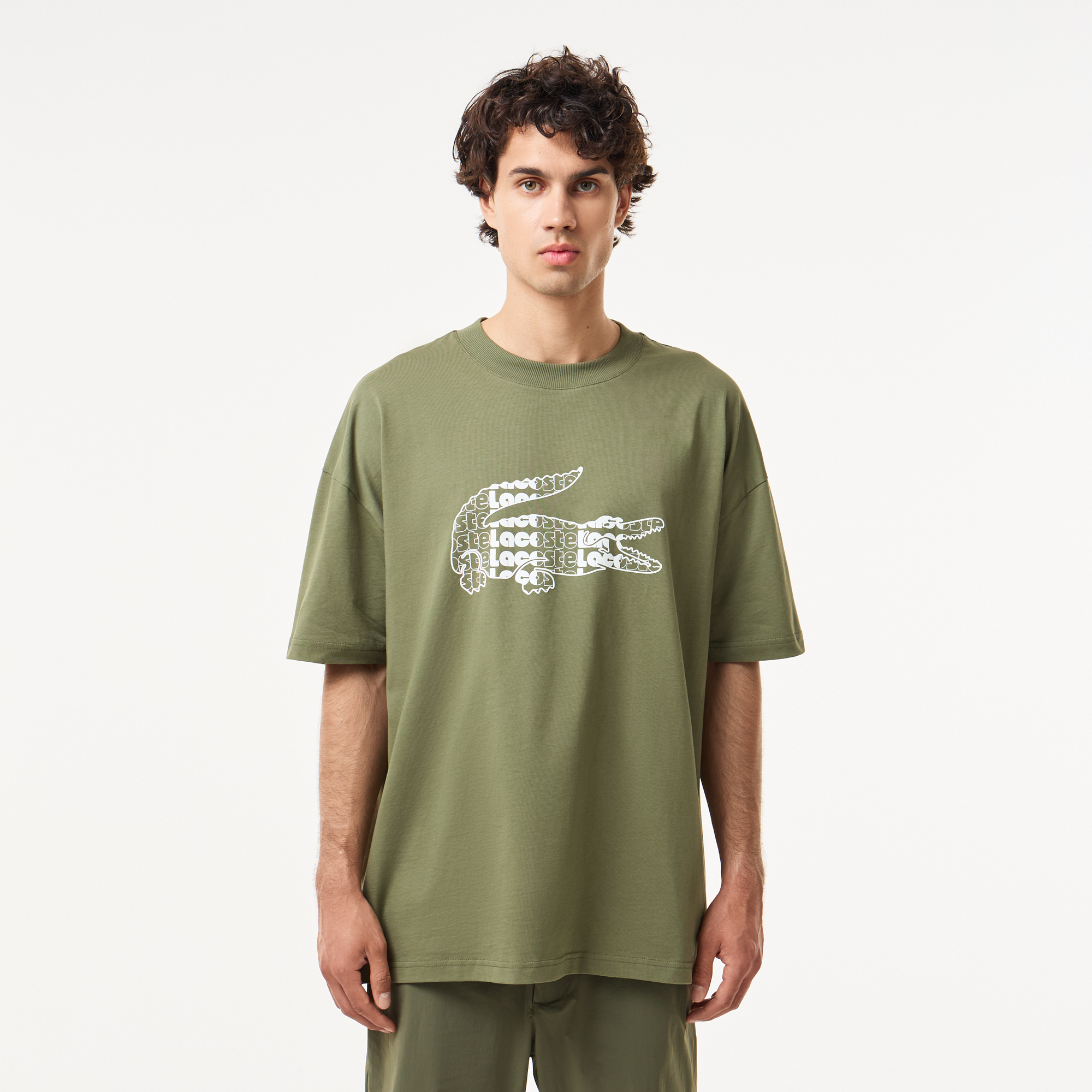 

Мужская хлопковая футболка Lacoste, Зелёный