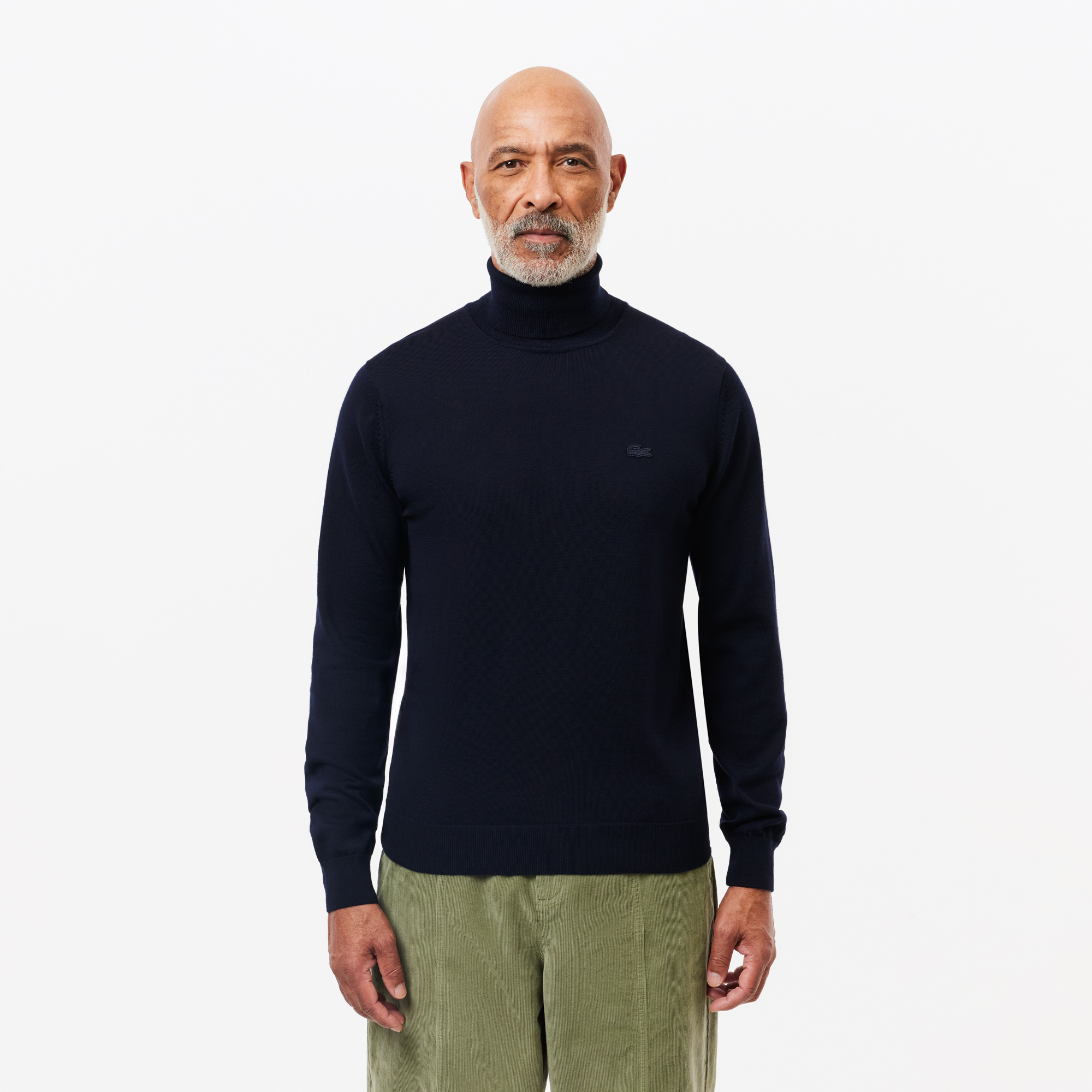 Мужская водолазка Lacoste из мериносовой шерсти, синий, арт. AH1959