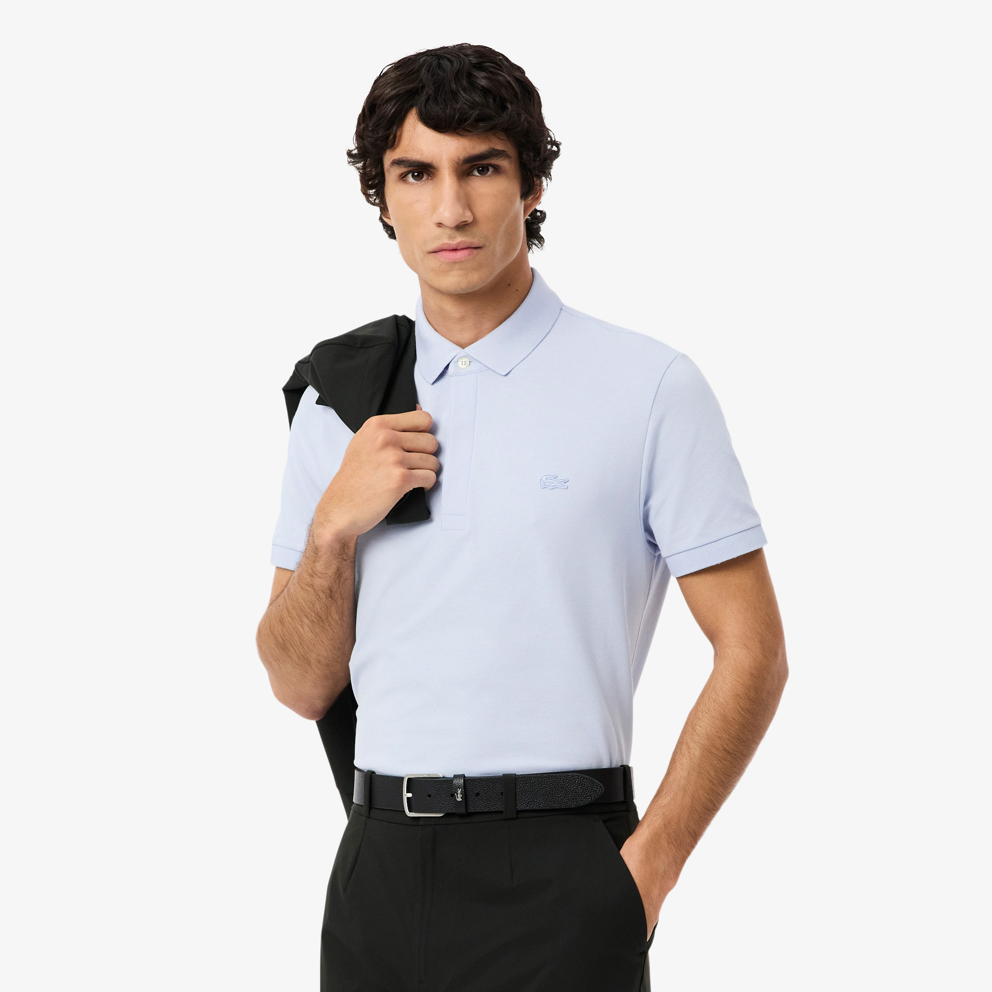

Мужское поло Lacoste PARIS стандартного кроя, Голубой