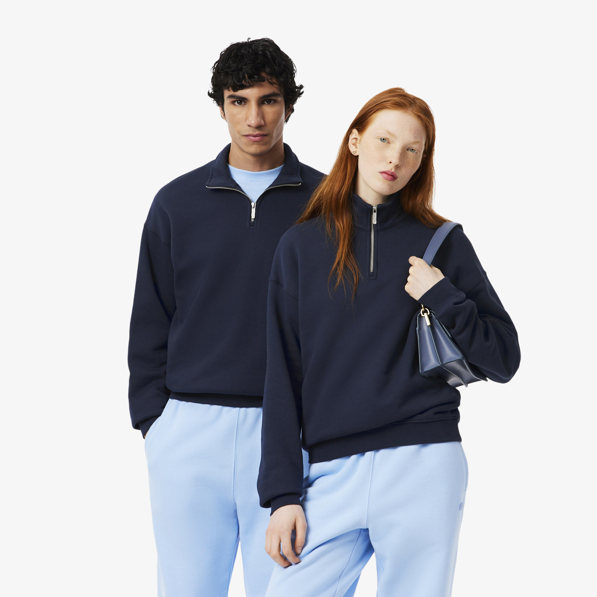 Свитшот Lacoste с воротником на молнии, синий, арт. SH7759