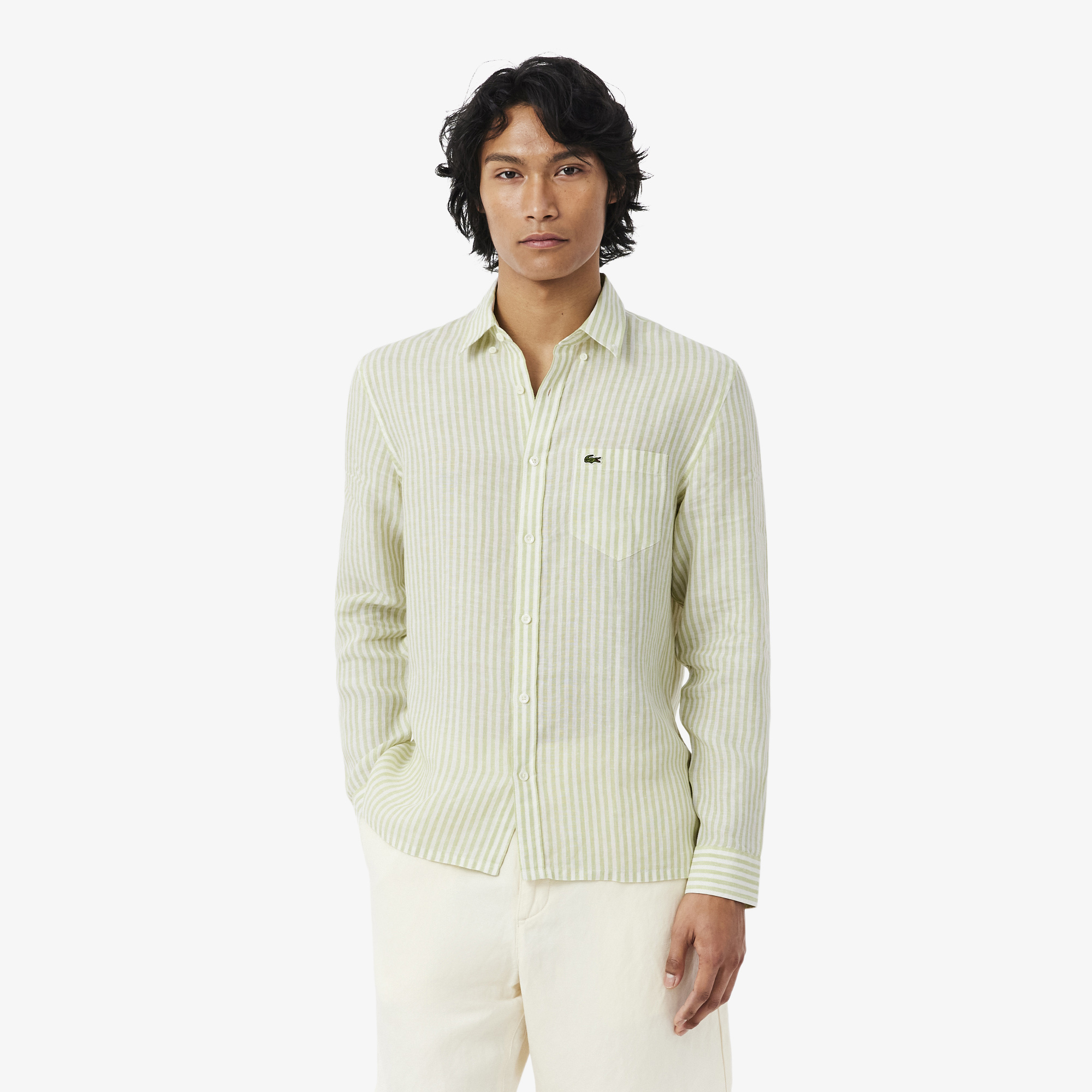 Рубашка Lacoste льняная, белый, арт. CH6985