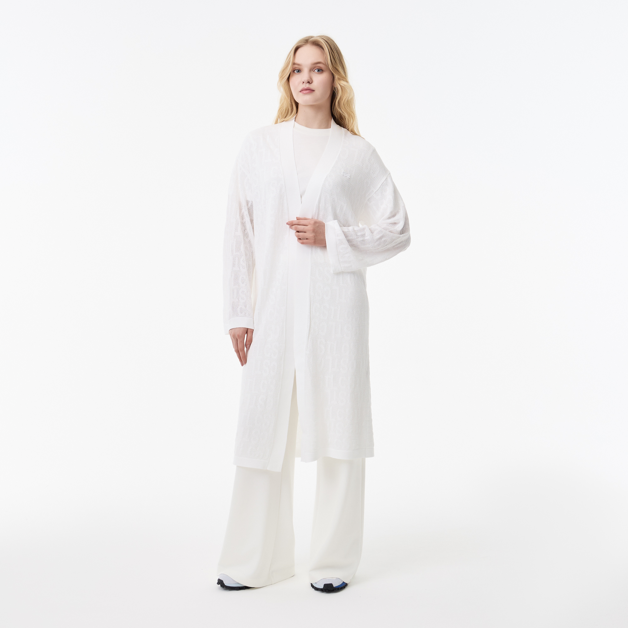 

Женский кардиган Lacoste из смеси вискозы, Белый